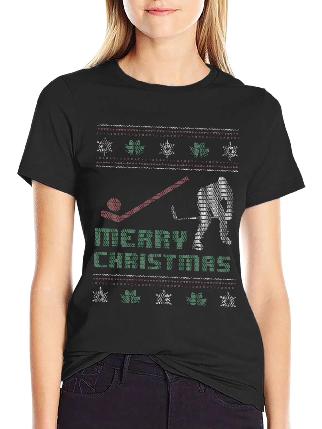Ugly Christmas Hockey Sweater T-Shirt