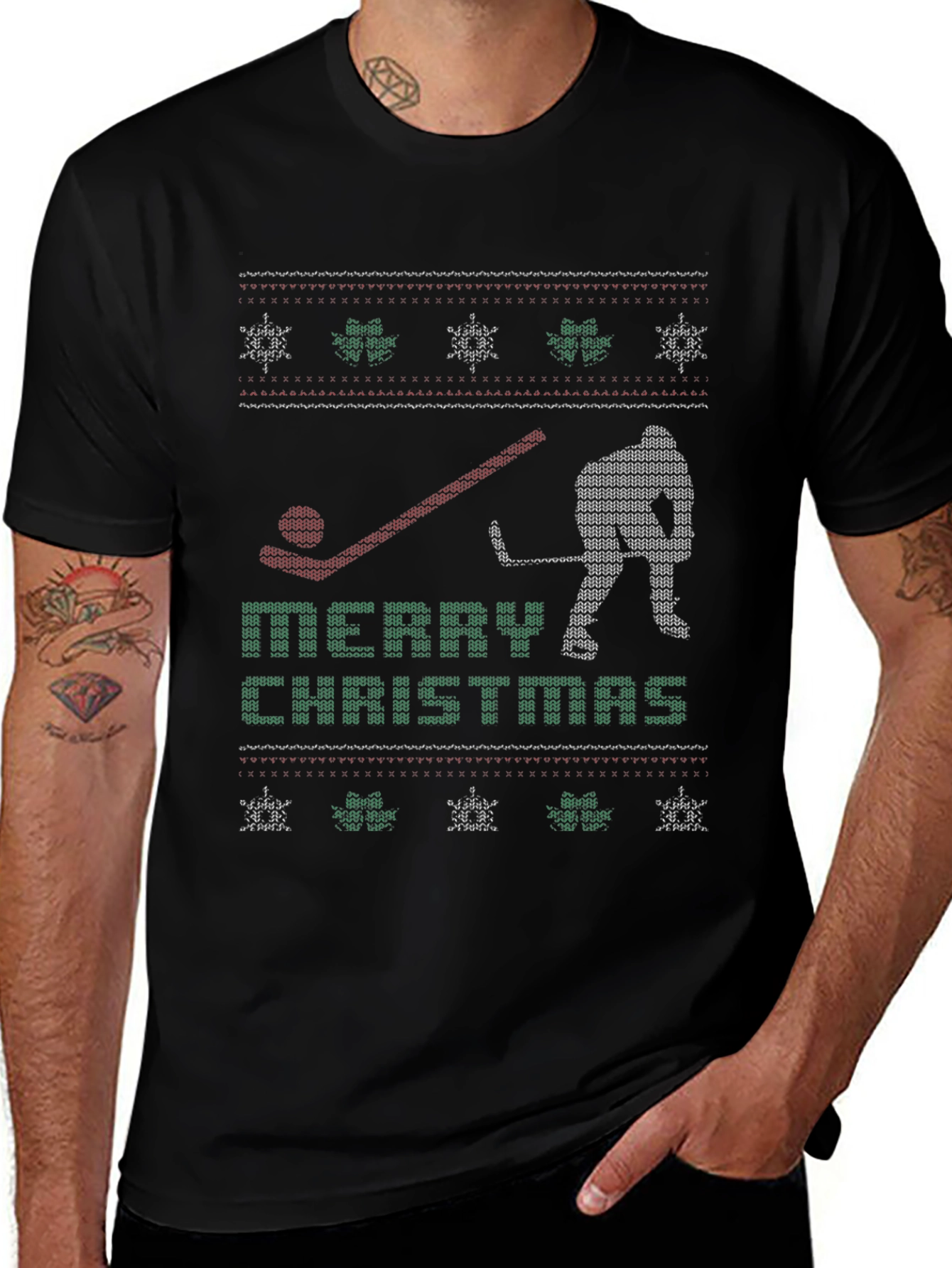 Ugly Christmas Hockey Sweater T-Shirt