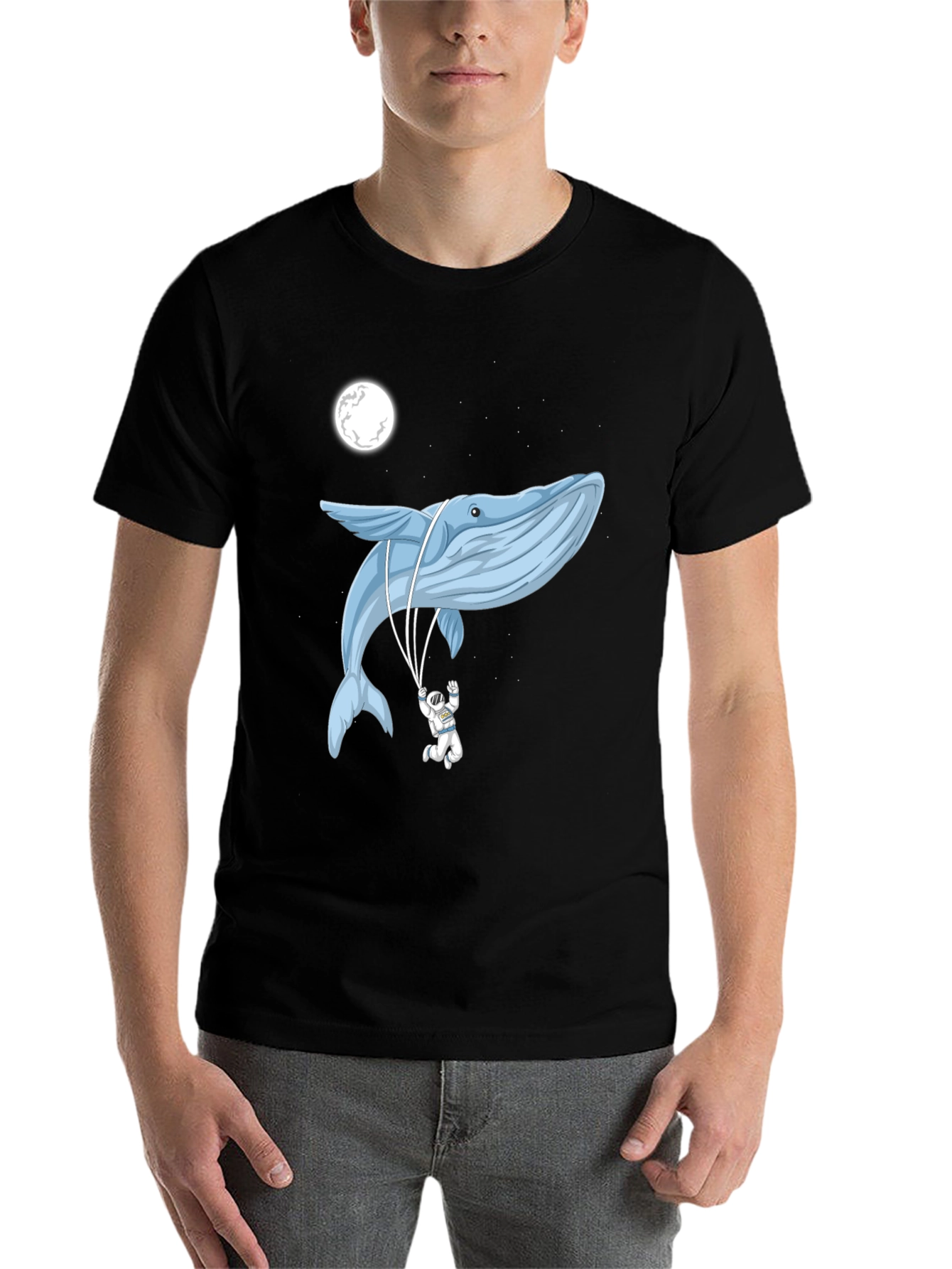 Whimsical Whale & Astronaut Graphic Tee