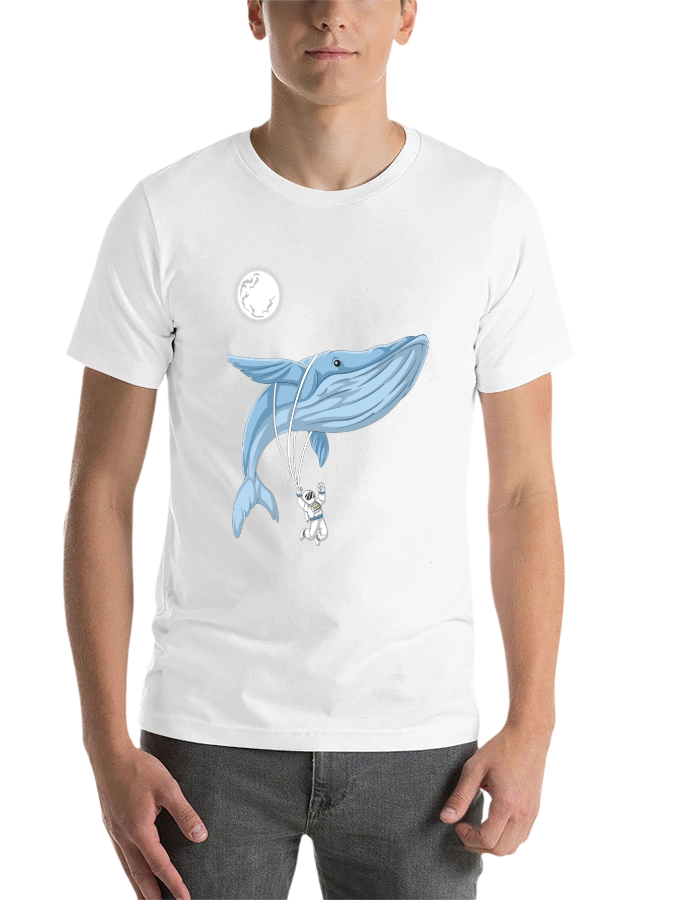Whimsical Whale & Astronaut Graphic Tee