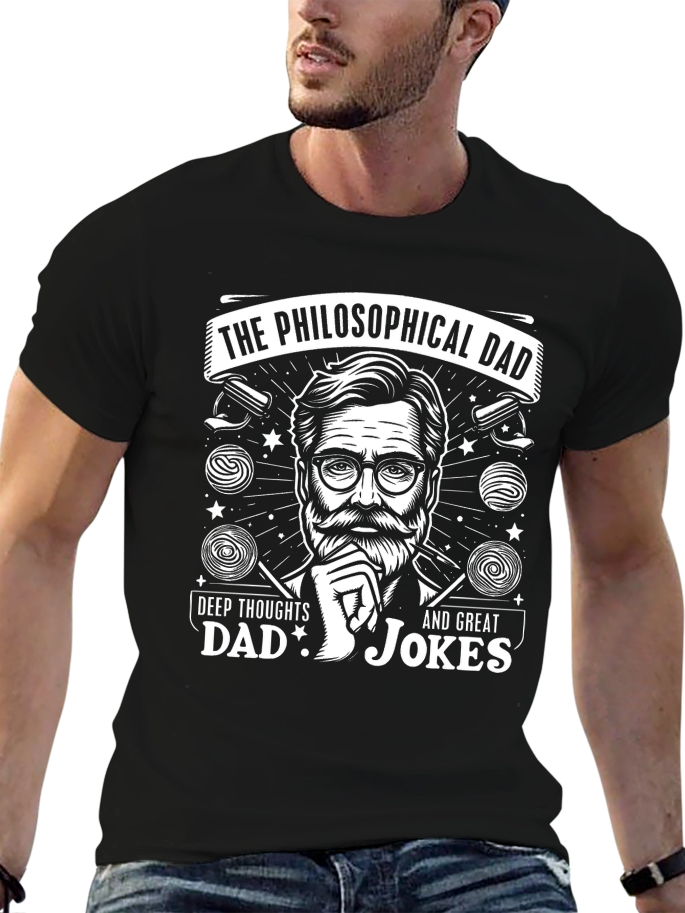 Philosophical Dad T-Shirt - Deep Thoughts & Great Jokes