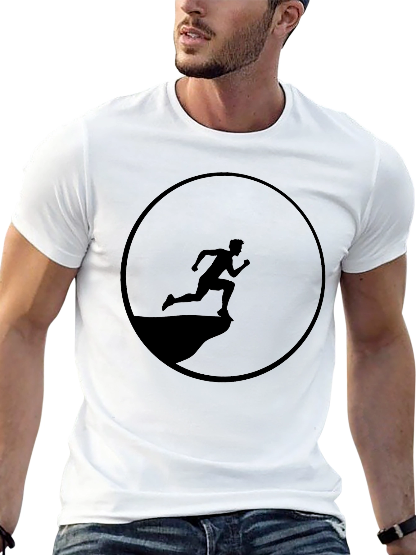 Black Running Man Graphic Tee