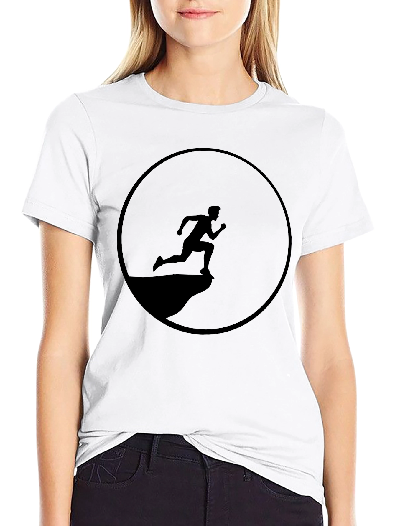 Black Running Man Graphic Tee