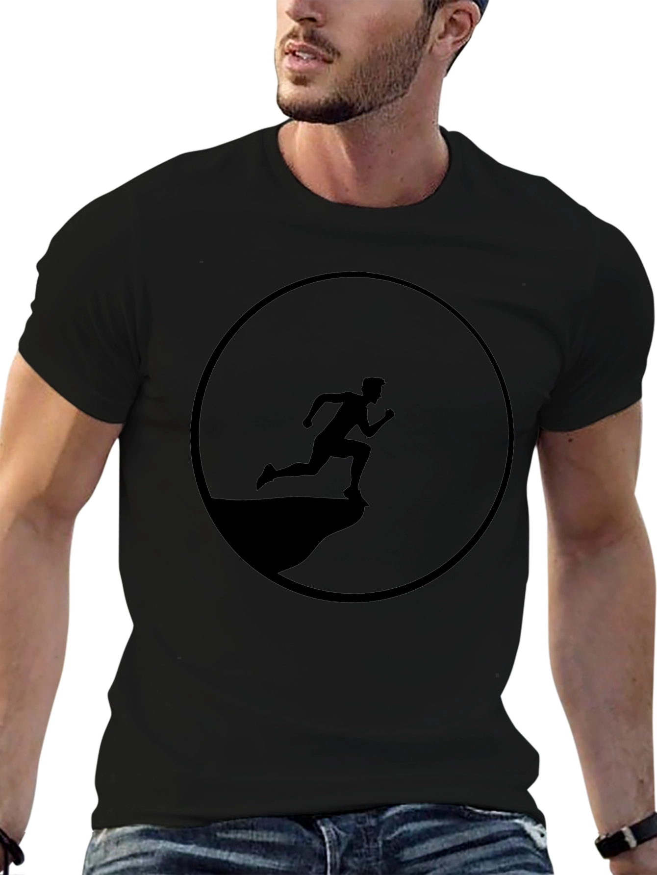 Black Running Man Graphic Tee