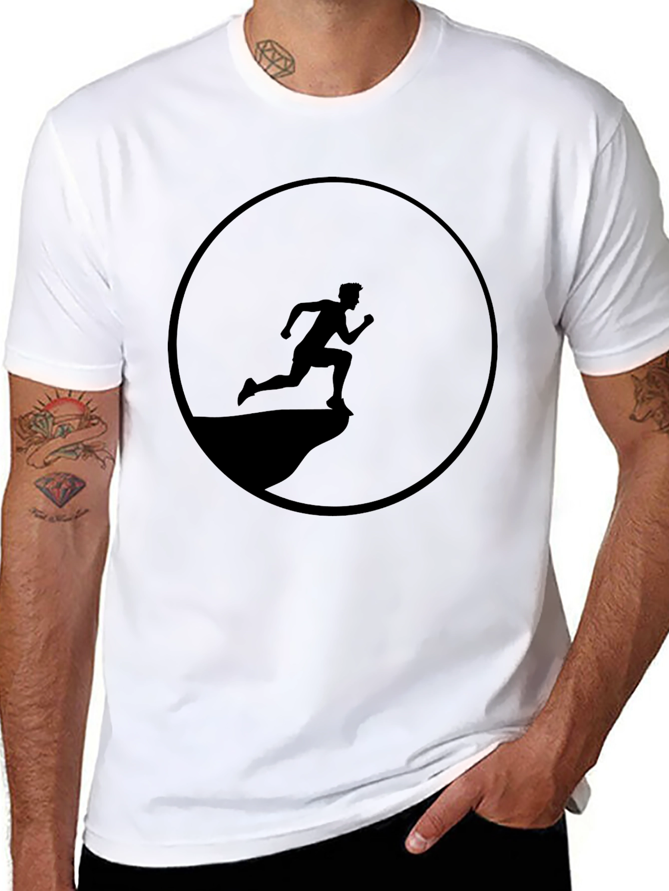 Black Running Man Graphic Tee