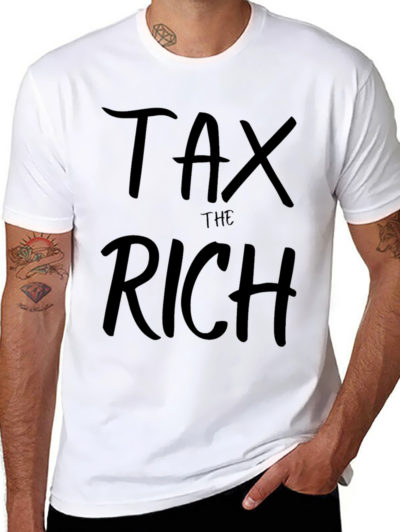 Tax the Rich T-Shirt - Black Crew Neck