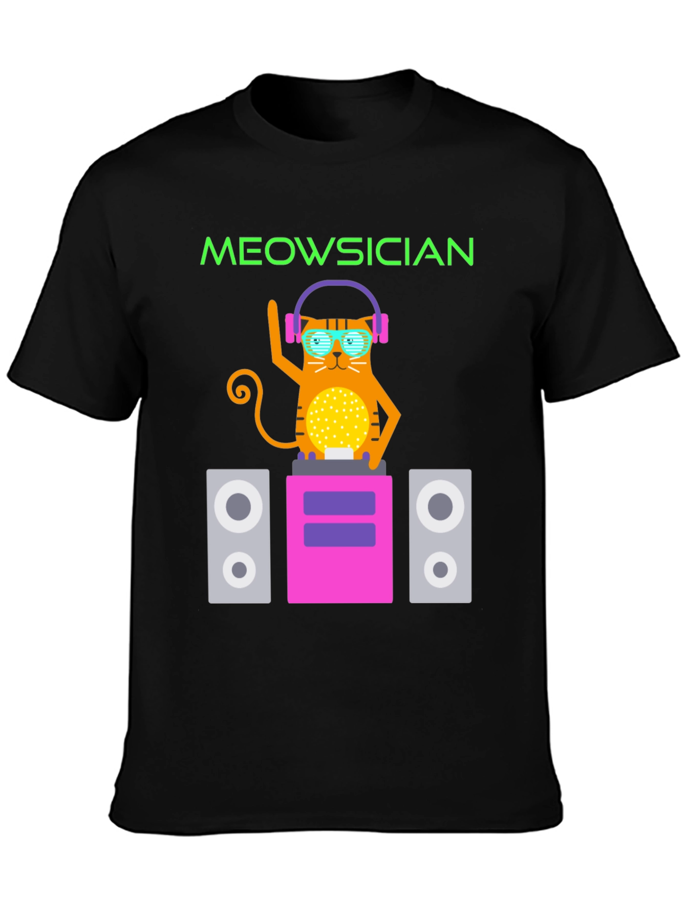Meowsician Cat DJ Graphic Tee