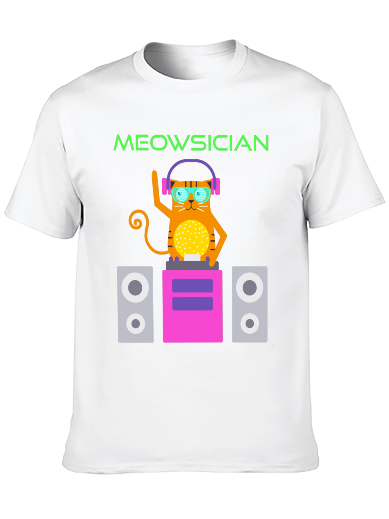 Meowsician Cat DJ Graphic Tee