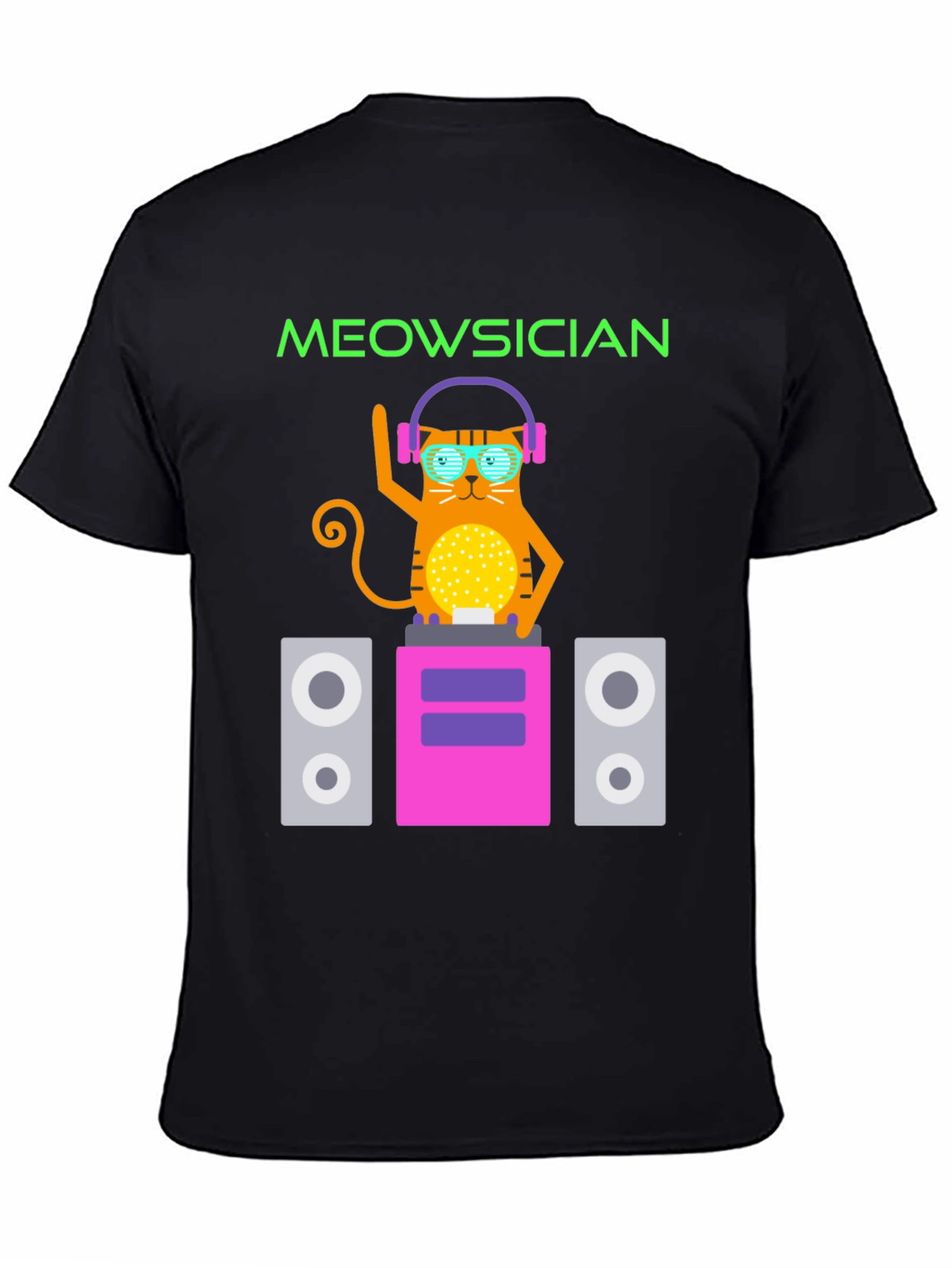 Meowsician Cat DJ Graphic Tee