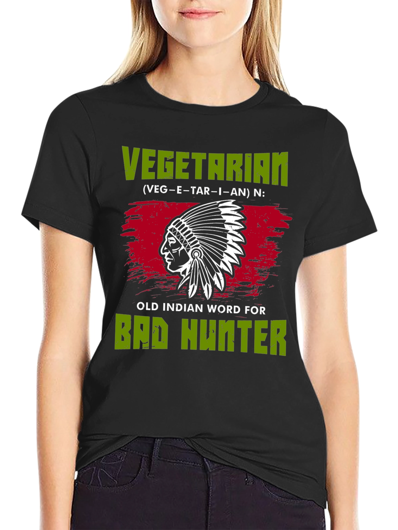 Vegetarian Bad Hunter T-Shirt Novelty Gift