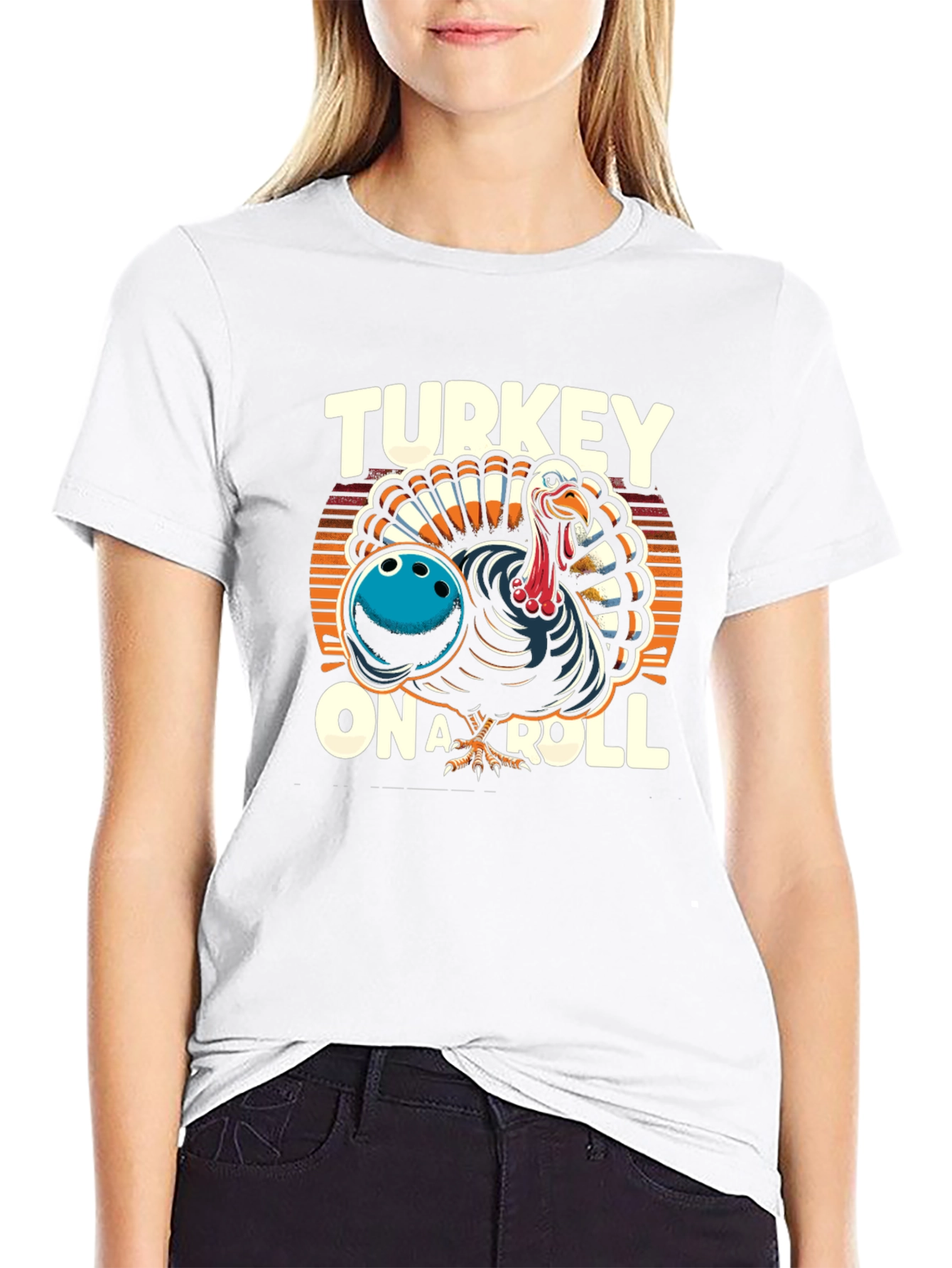 Turkey On A Roll Graphic T-Shirt
