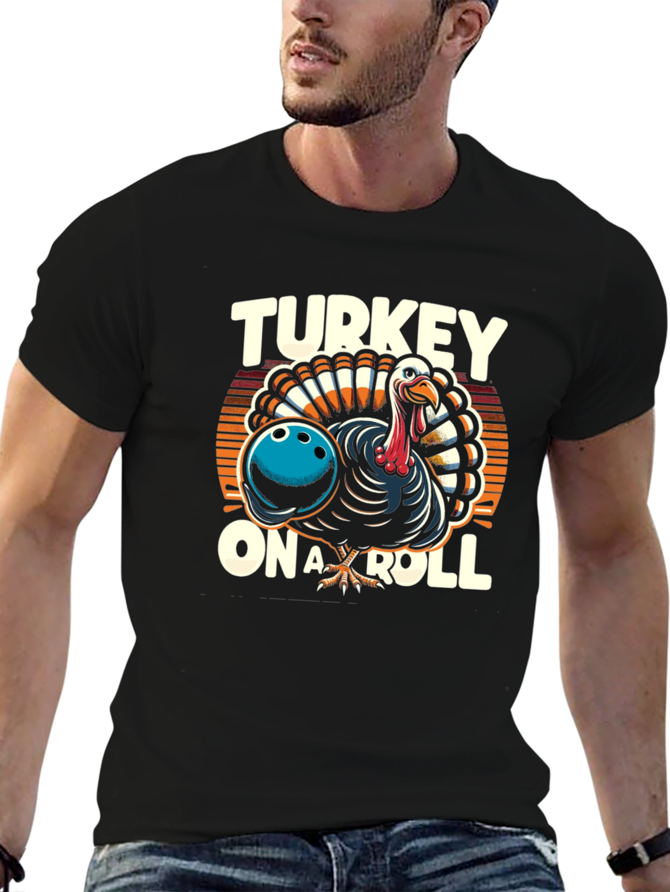 Turkey On A Roll Graphic T-Shirt