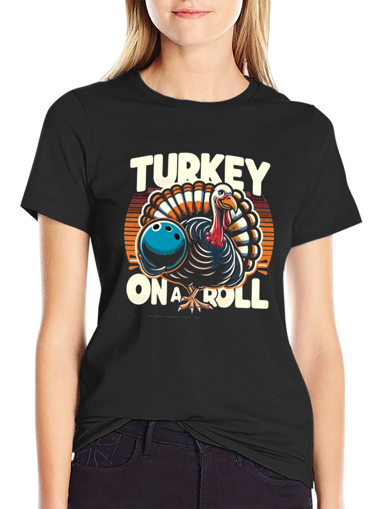 Turkey On A Roll Graphic T-Shirt