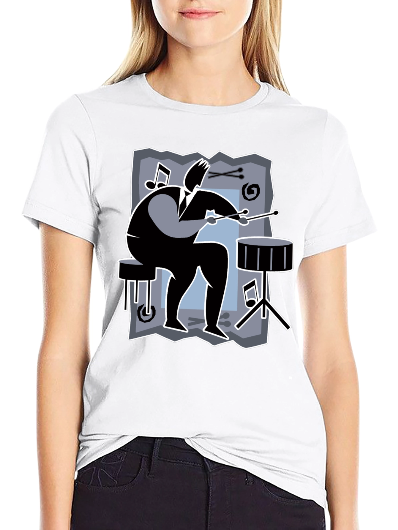 Drummer Graphic Tee - Black