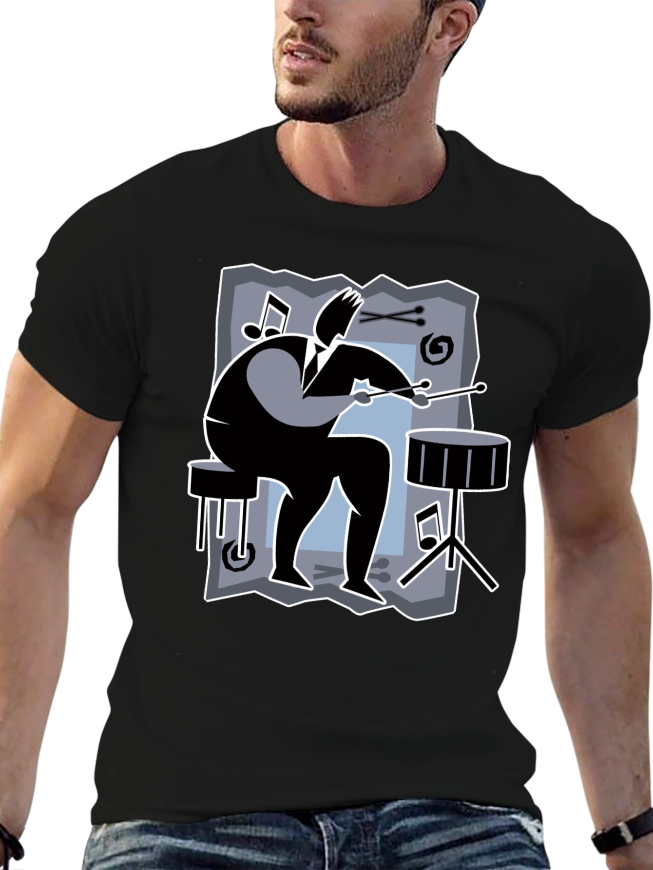 Drummer Graphic Tee - Black