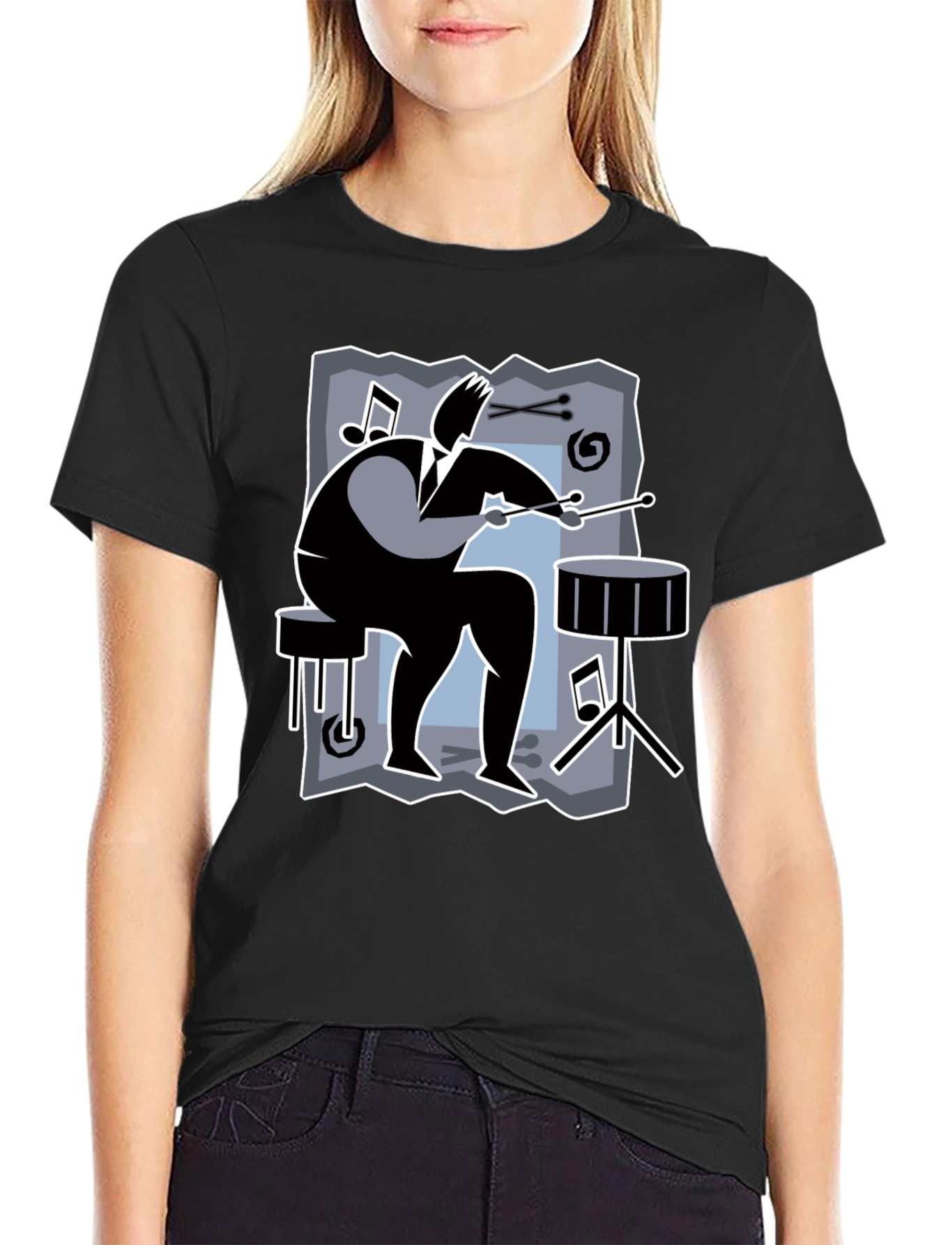 Drummer Graphic Tee - Black