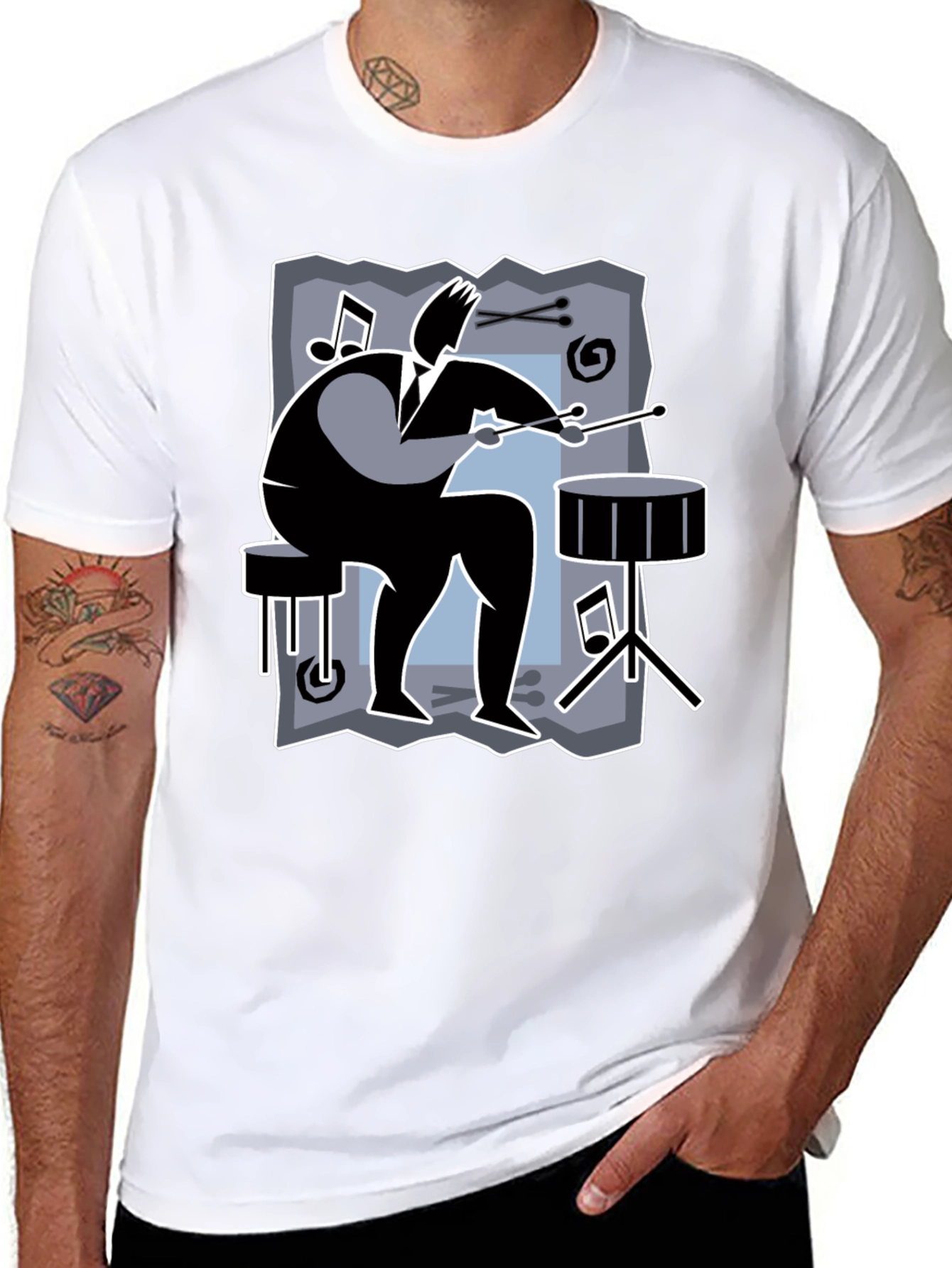 Drummer Graphic Tee - Black