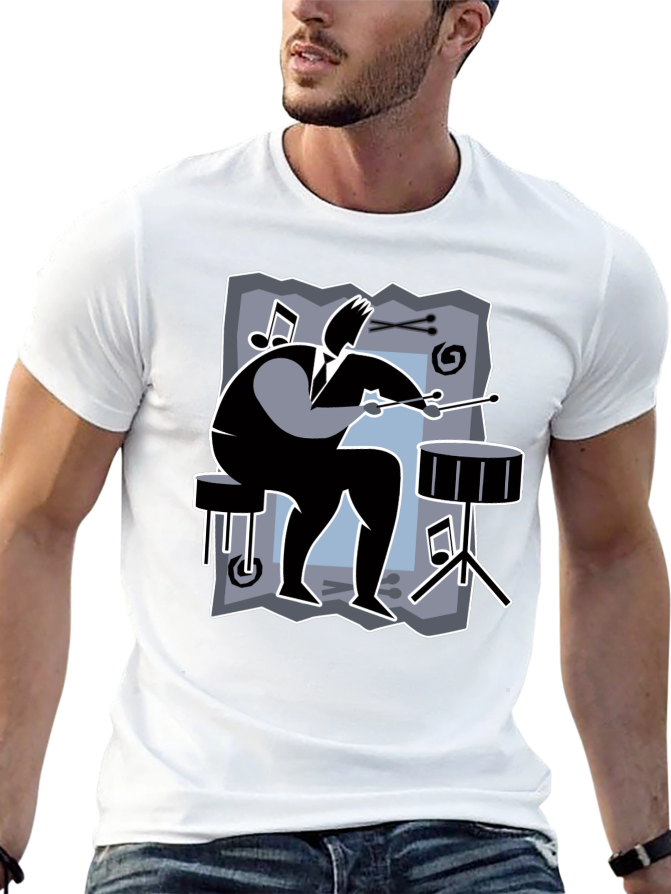 Drummer Graphic Tee - Black