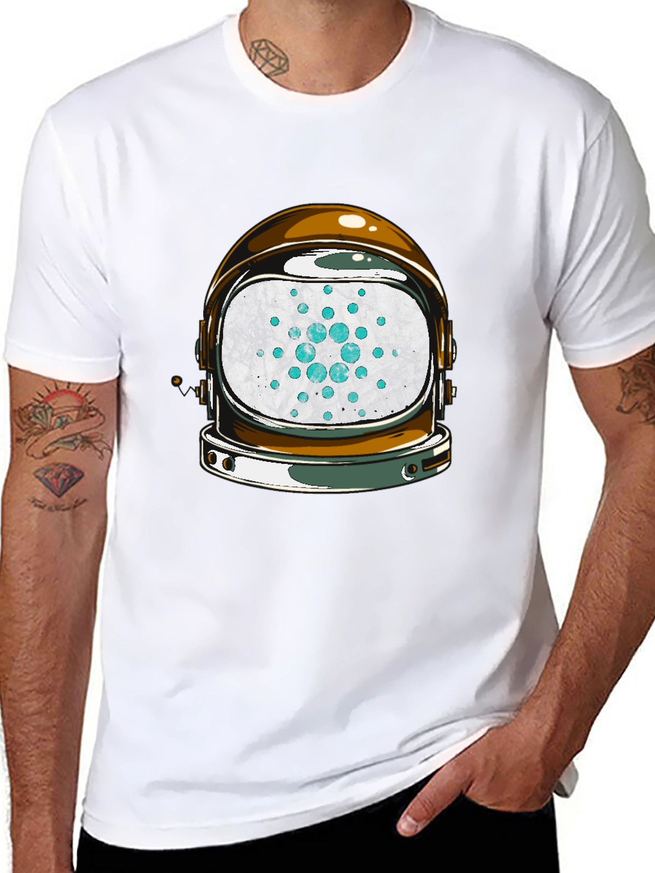 Astronaut Helmet Cardano Crypto Tee