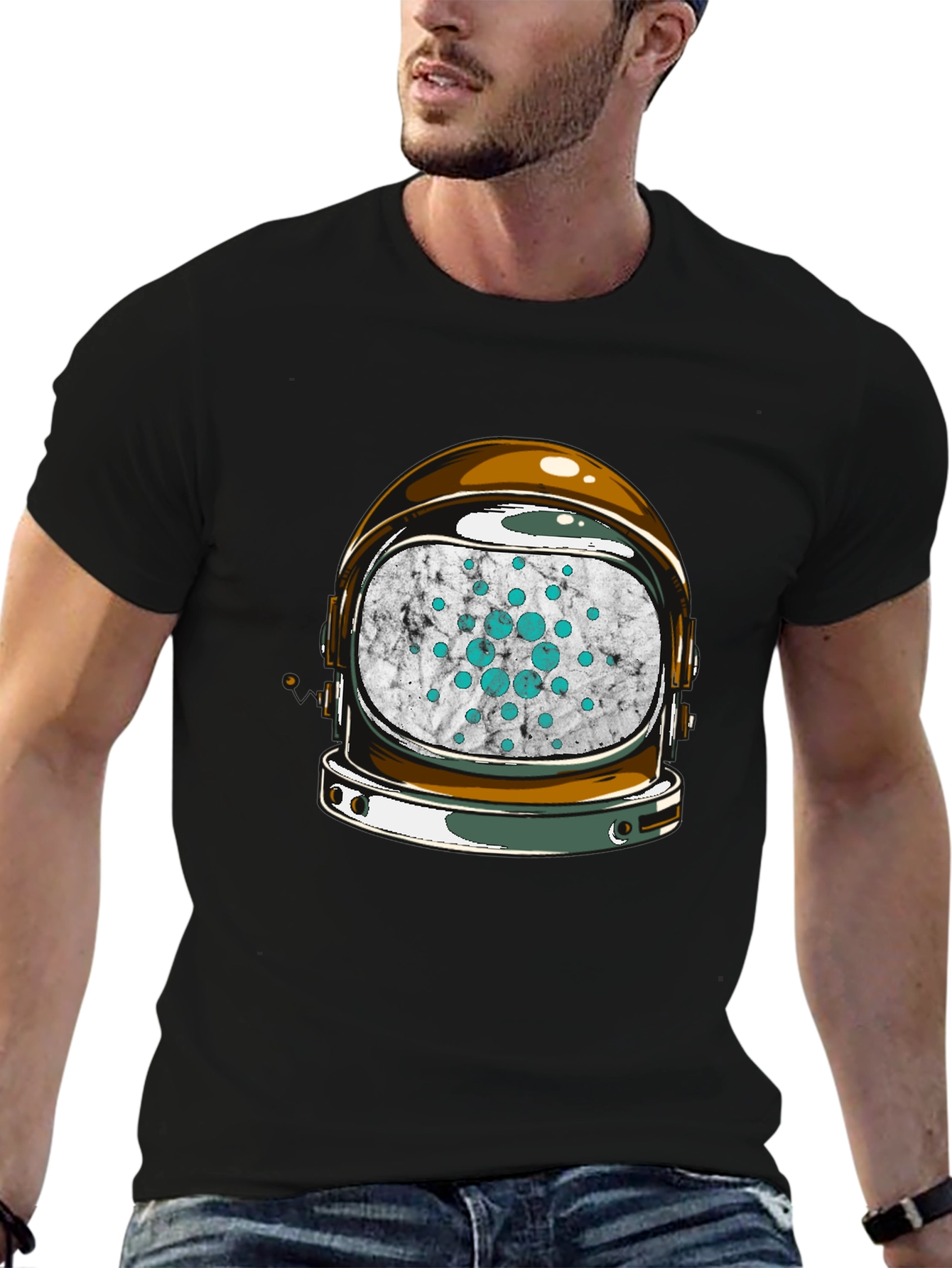 Astronaut Helmet Cardano Crypto Tee
