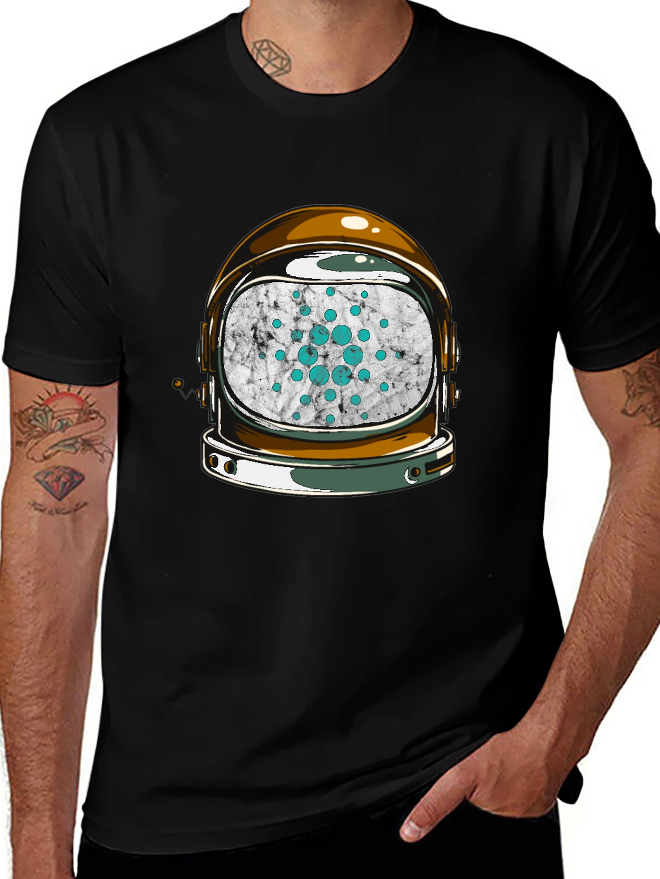 Astronaut Helmet Cardano Crypto Tee