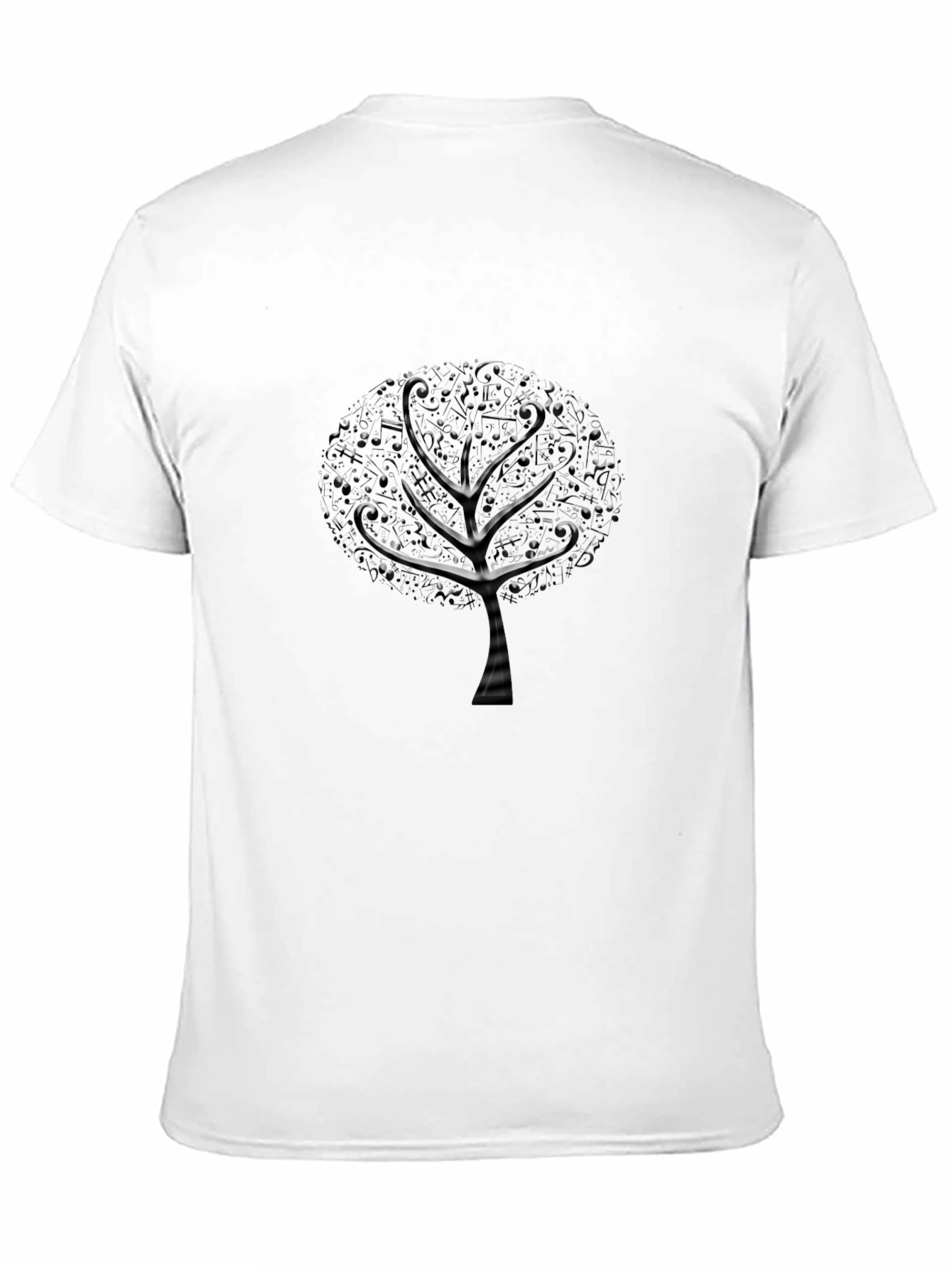 Musical Tree Graphic Tee - Black Cotton T-Shirt