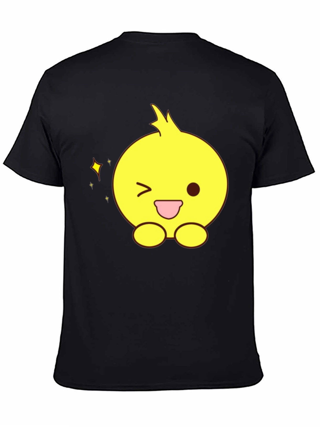 Cute Cartoon Chick Black T-Shirt