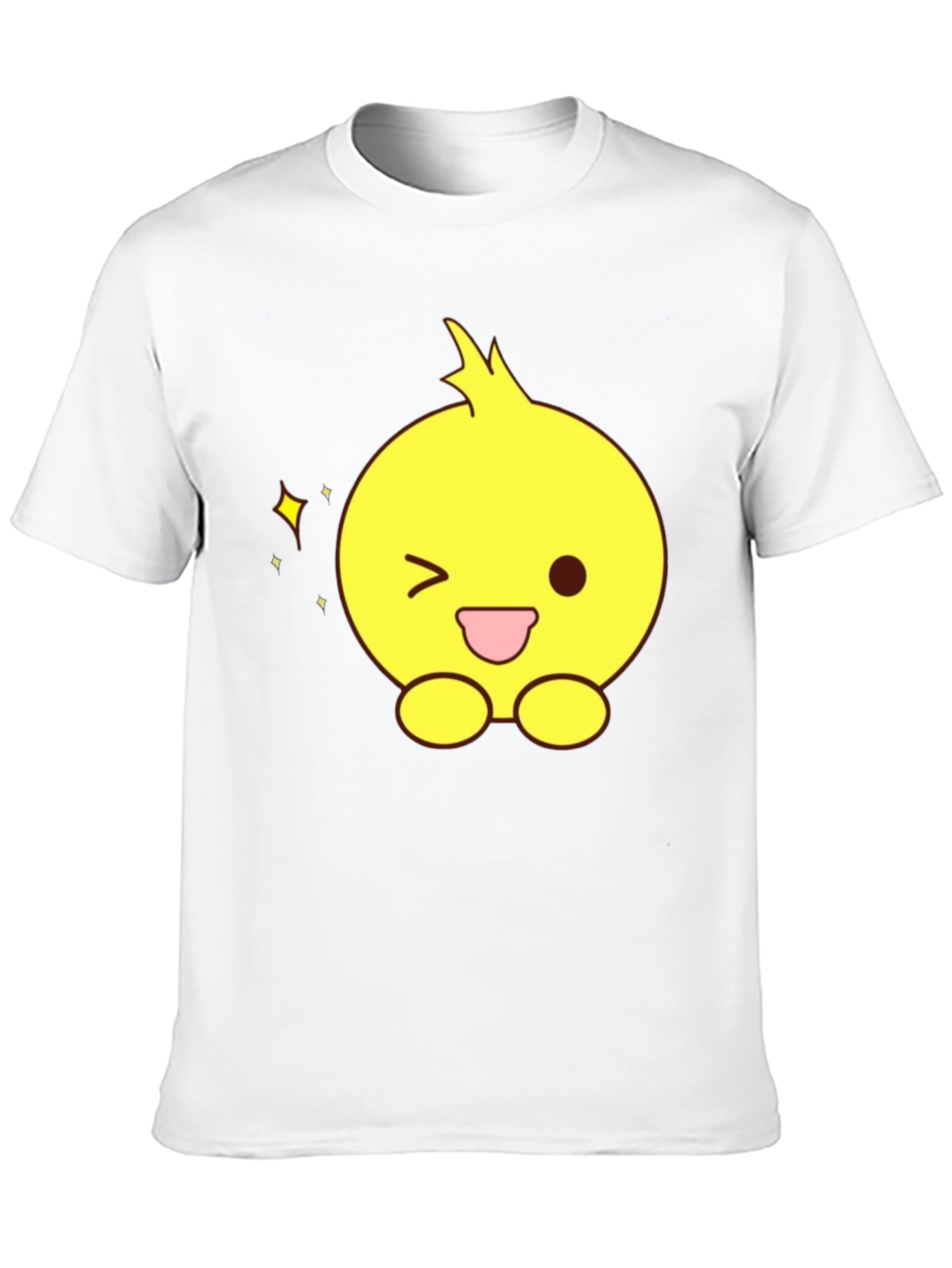 Cute Cartoon Chick Black T-Shirt