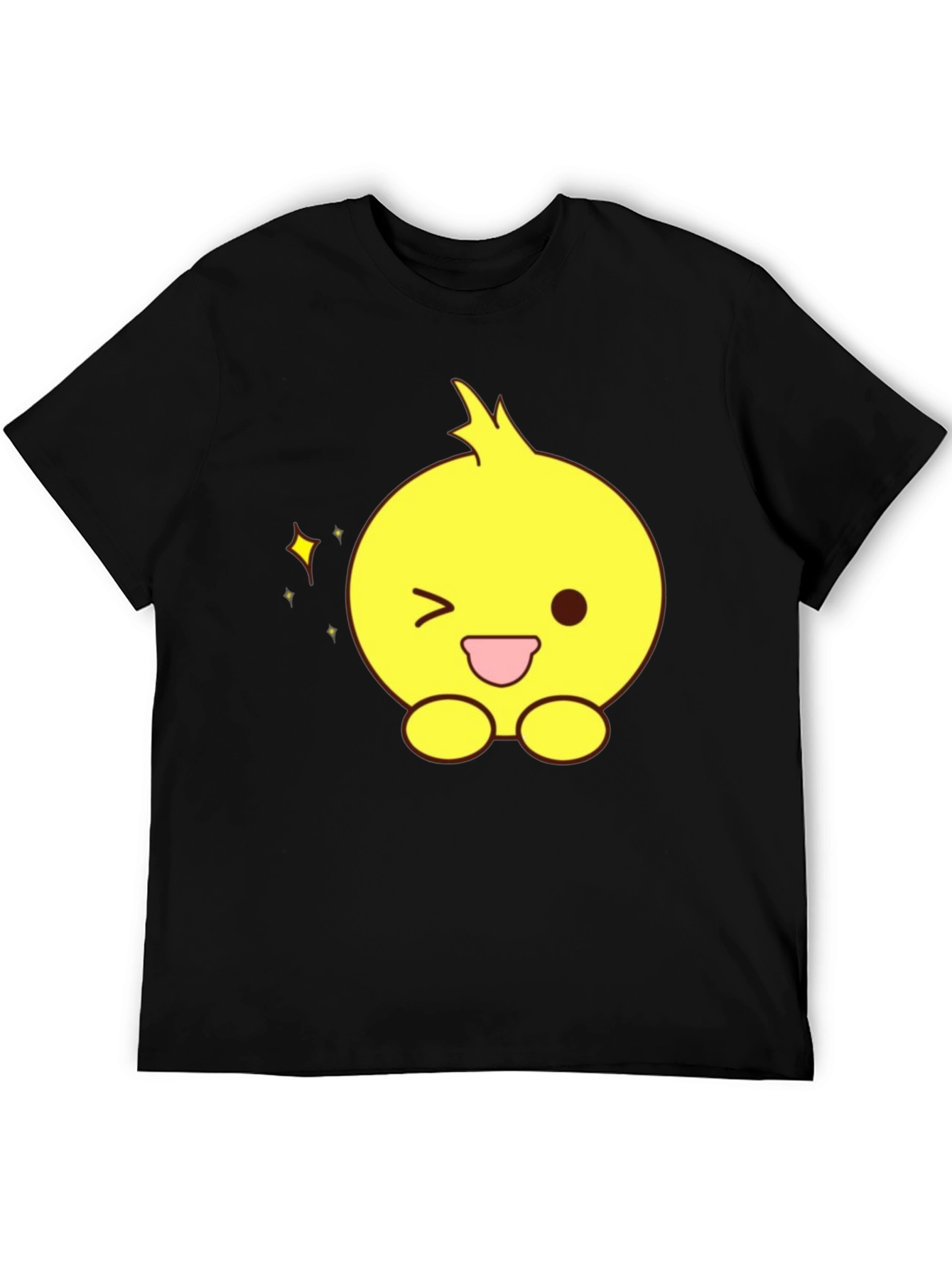 Cute Cartoon Chick Black T-Shirt