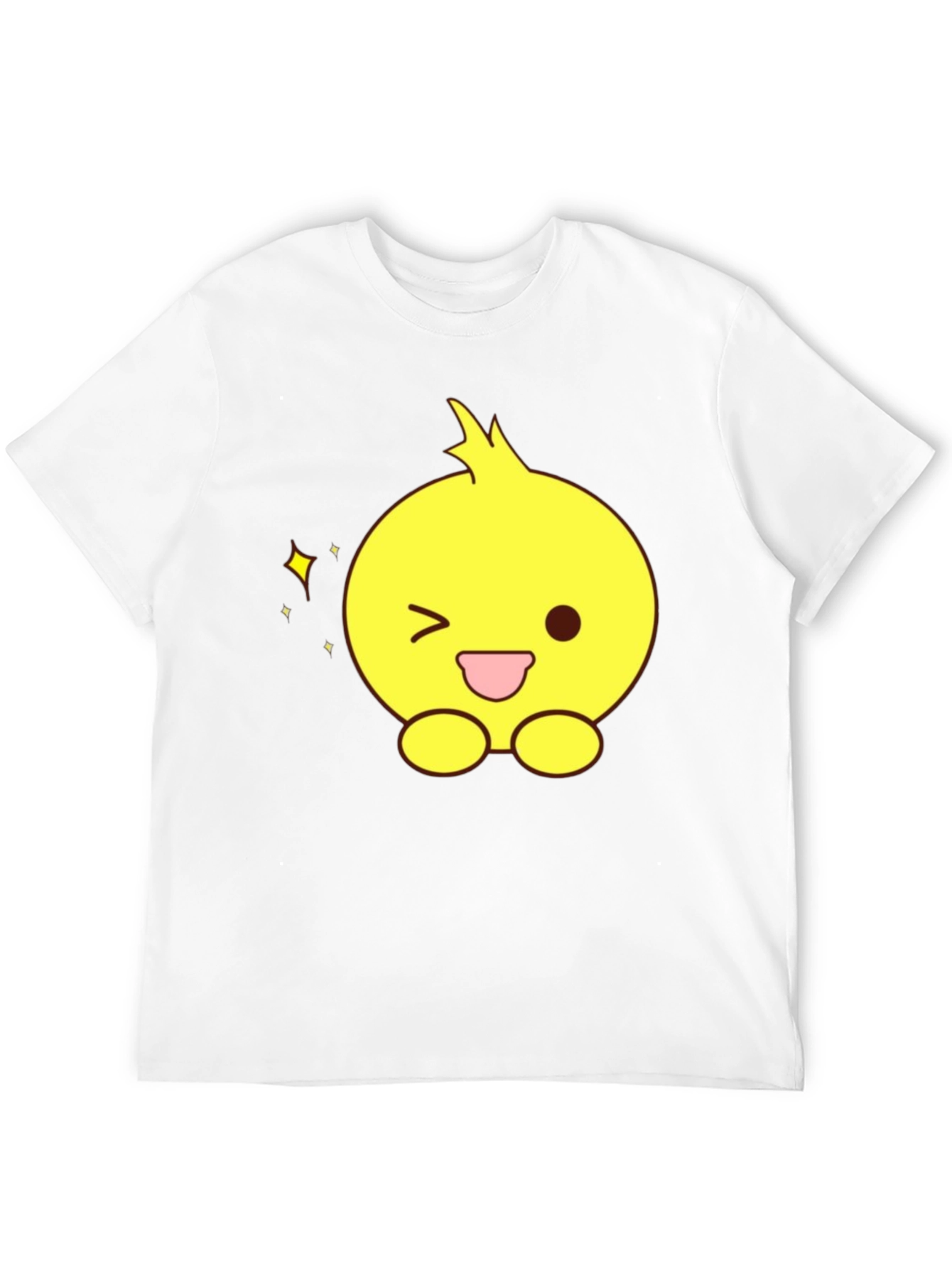 Cute Cartoon Chick Black T-Shirt