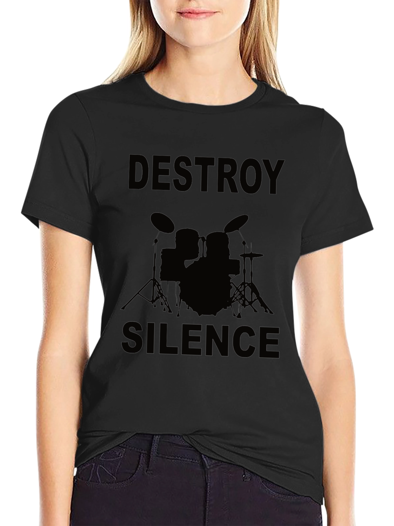 Destroy Silence Drummer Graphic Tee
