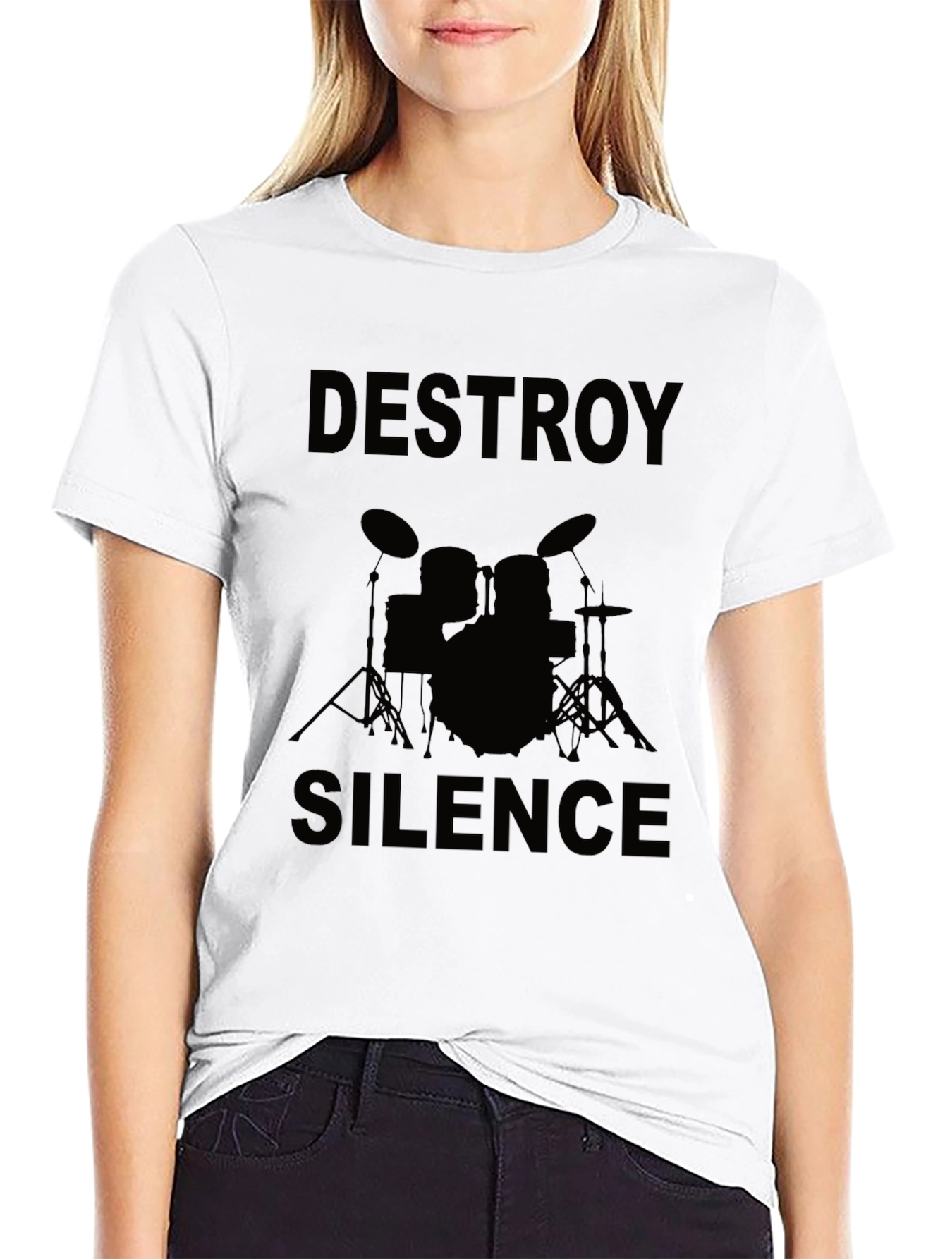 Destroy Silence Drummer Graphic Tee