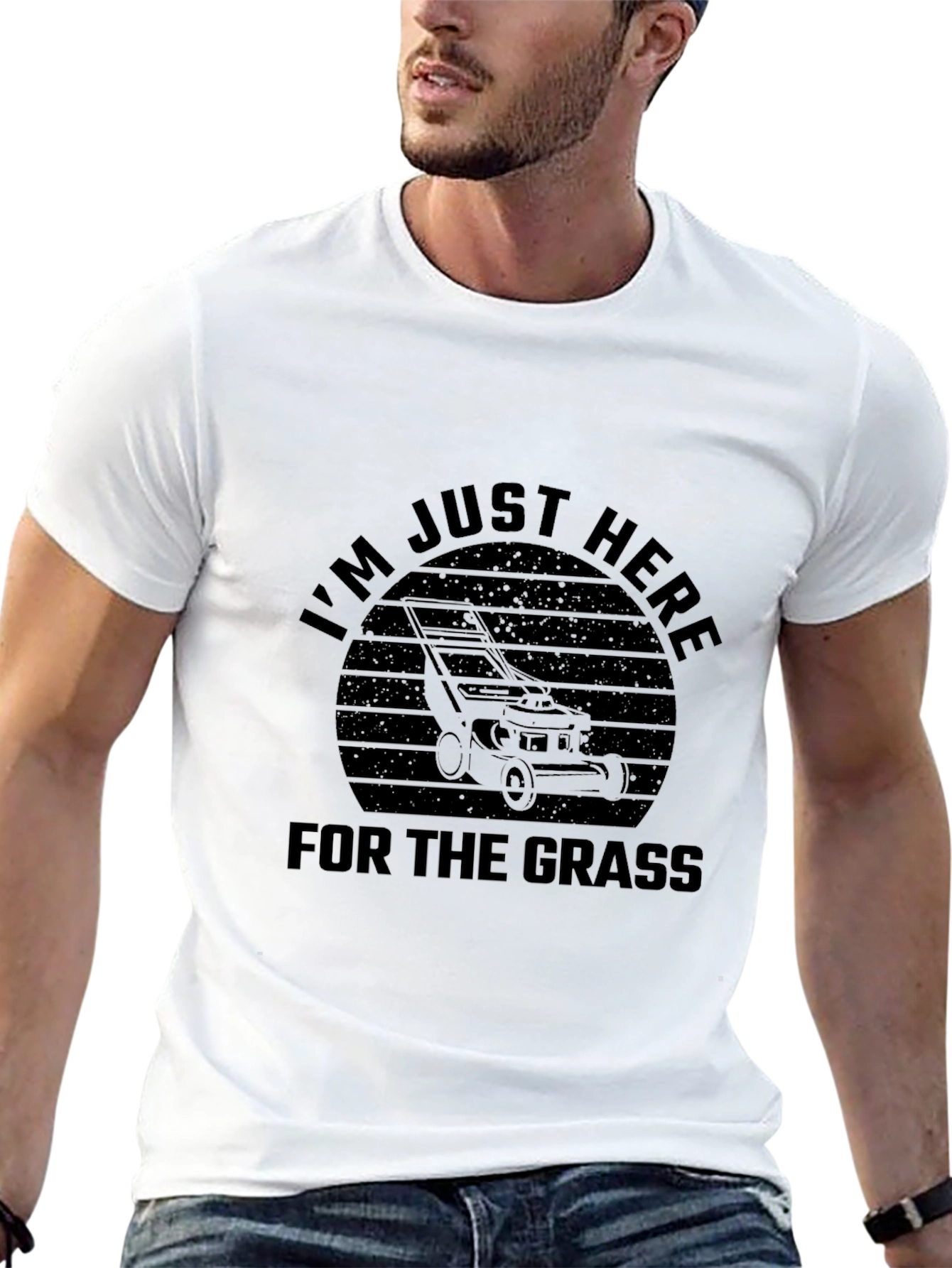 Just Here For The Grass Lawn Mower T-Shirt