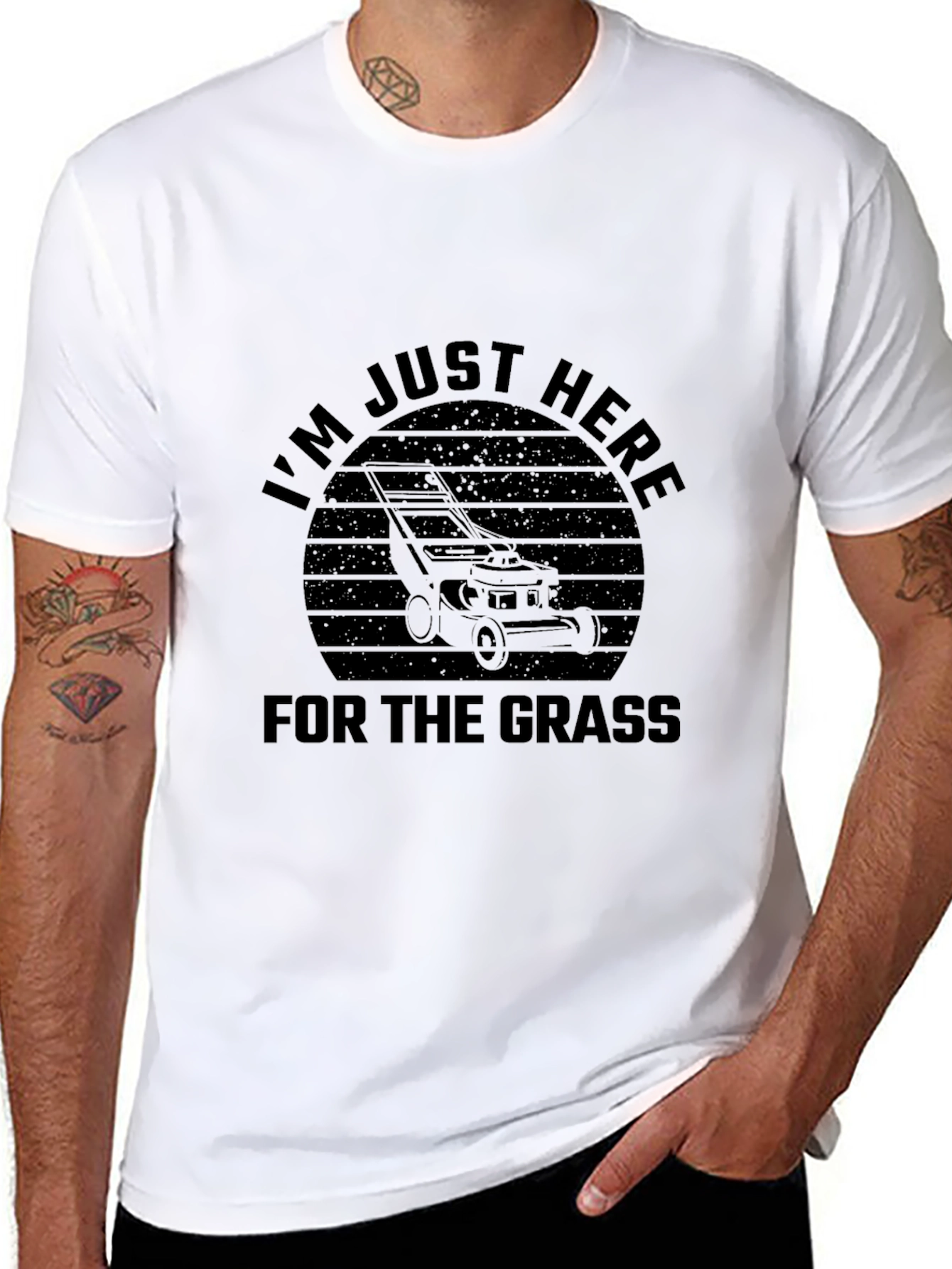 Just Here For The Grass Lawn Mower T-Shirt