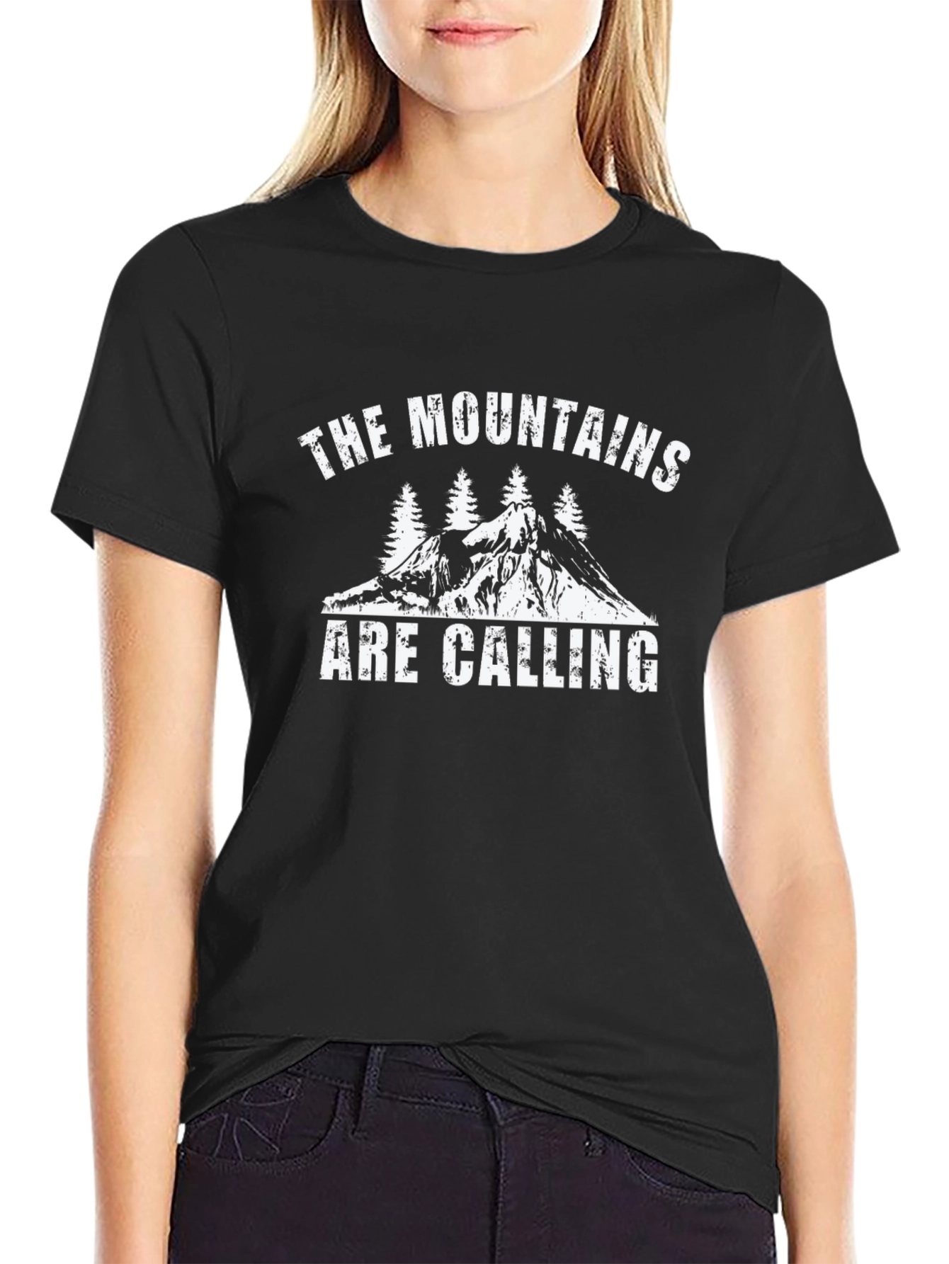 Mountains Are Calling Black T-Shirt