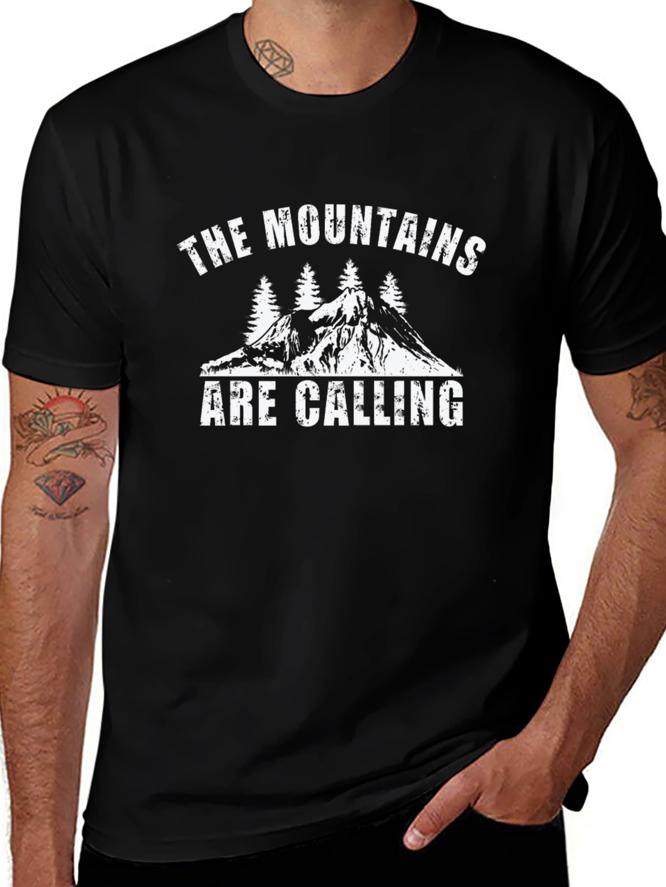 Mountains Are Calling Black T-Shirt