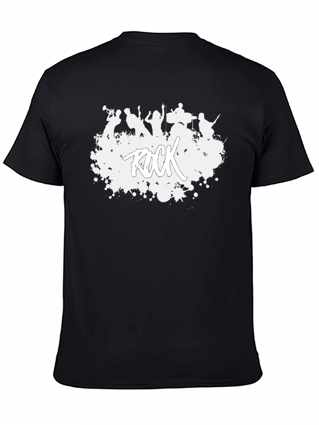 Rock Band Graphic Tee - Mens Black Cotton T-Shirt