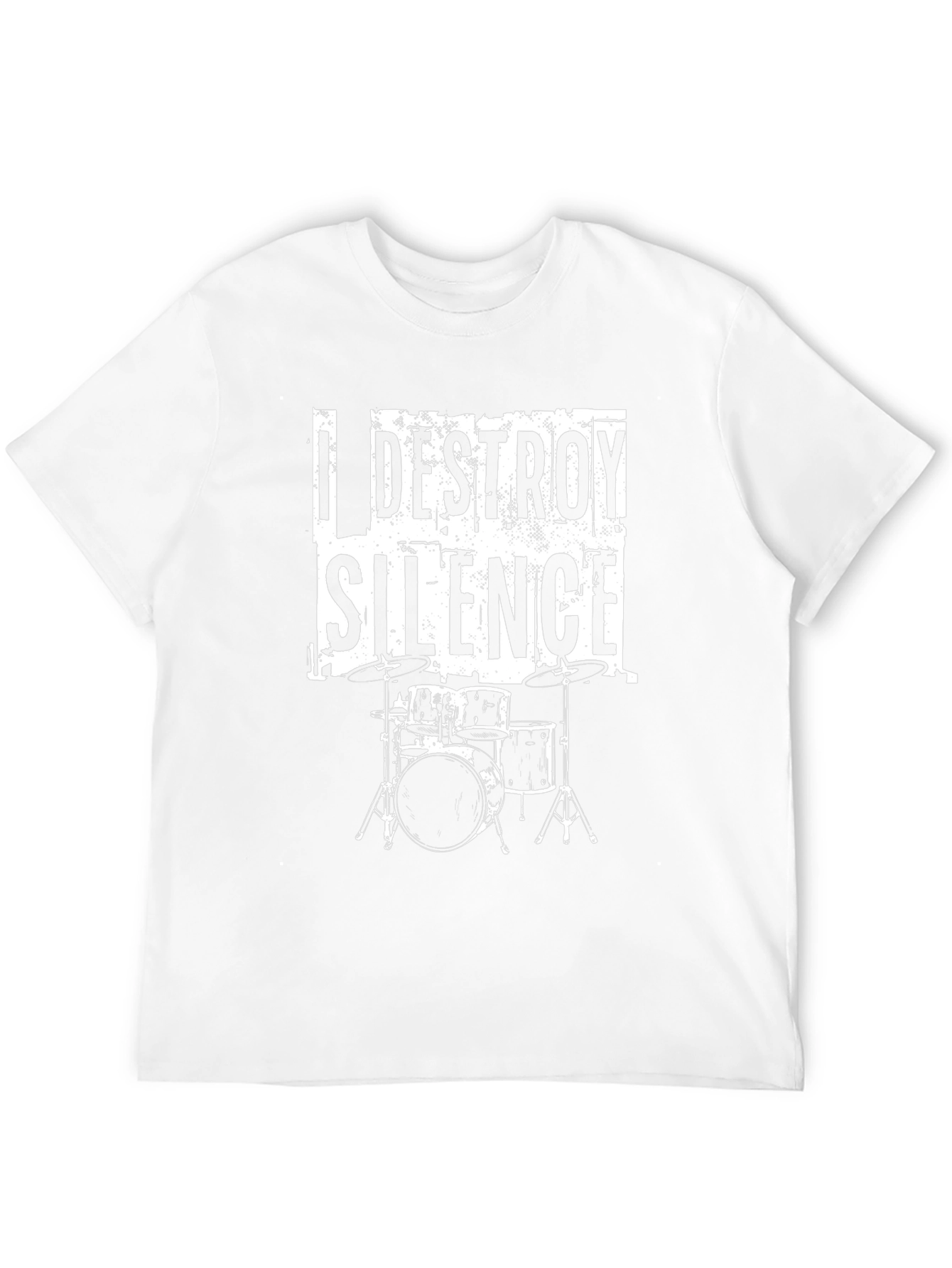 I Destroy Silence Black T-Shirt - Drummer Music Tee