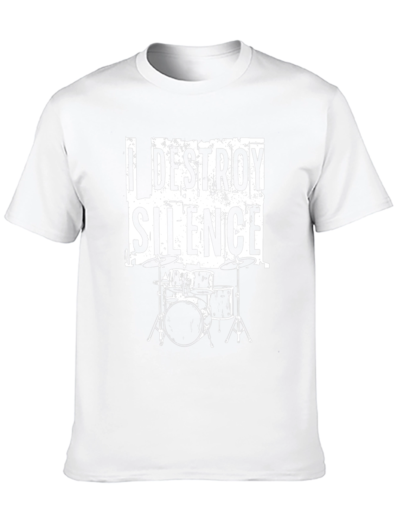 I Destroy Silence Black T-Shirt - Drummer Music Tee