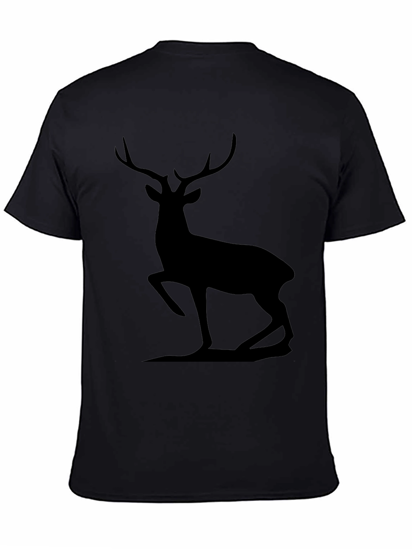Mens Black Deer Silhouette Graphic Tee