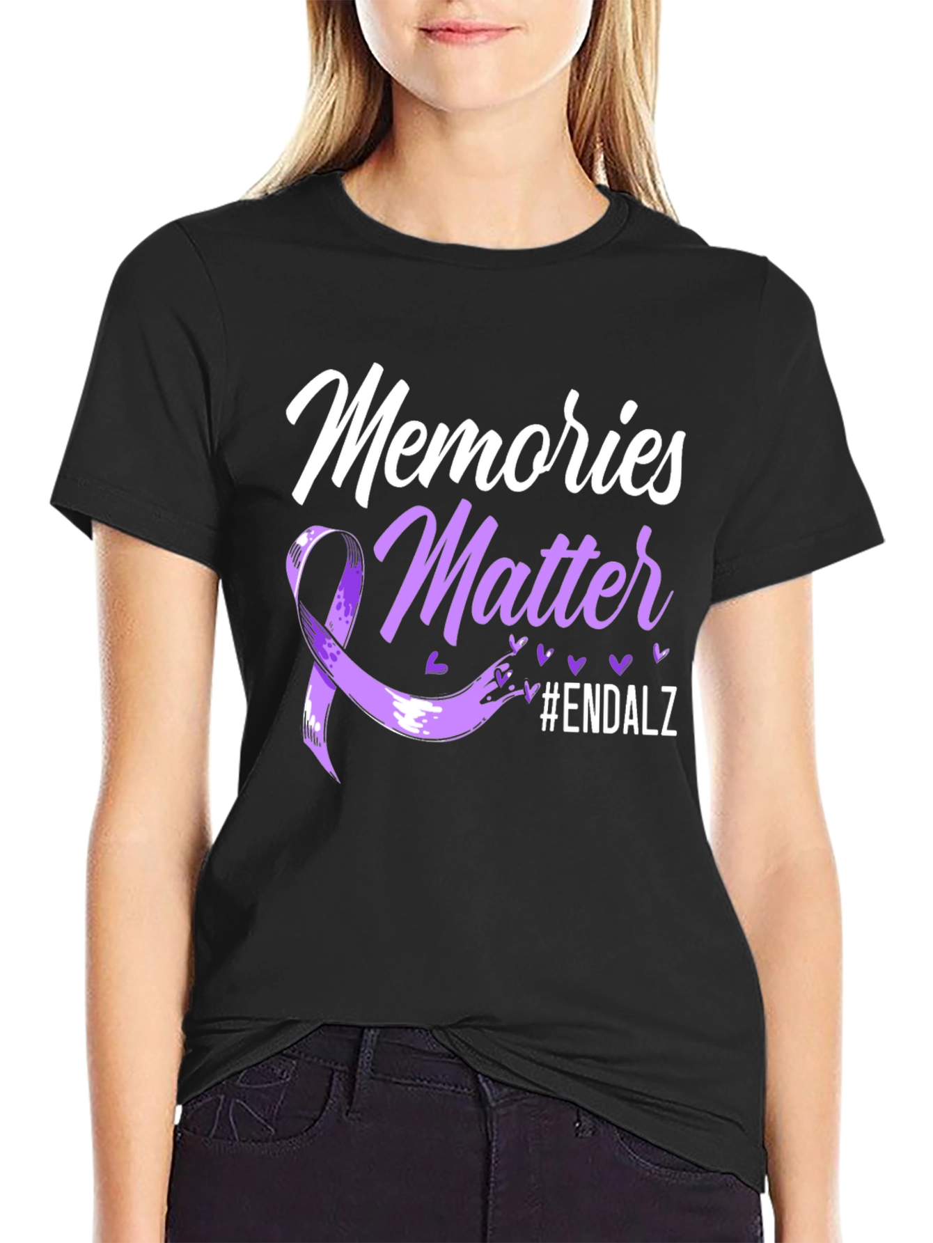 Memories Matter Alzheimers Awareness Ribbon T-Shirt