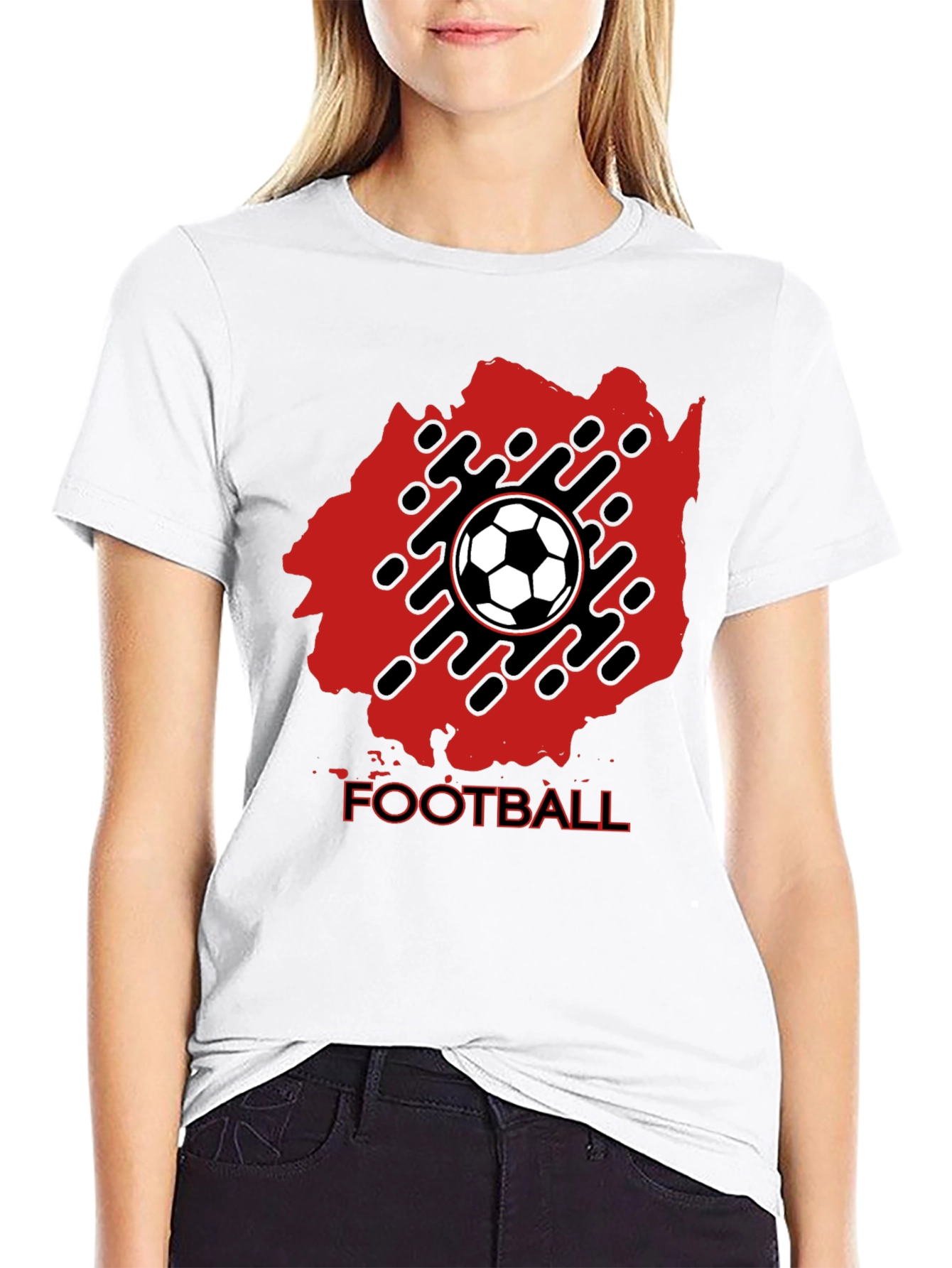 Mens Black Football Graphic Tee