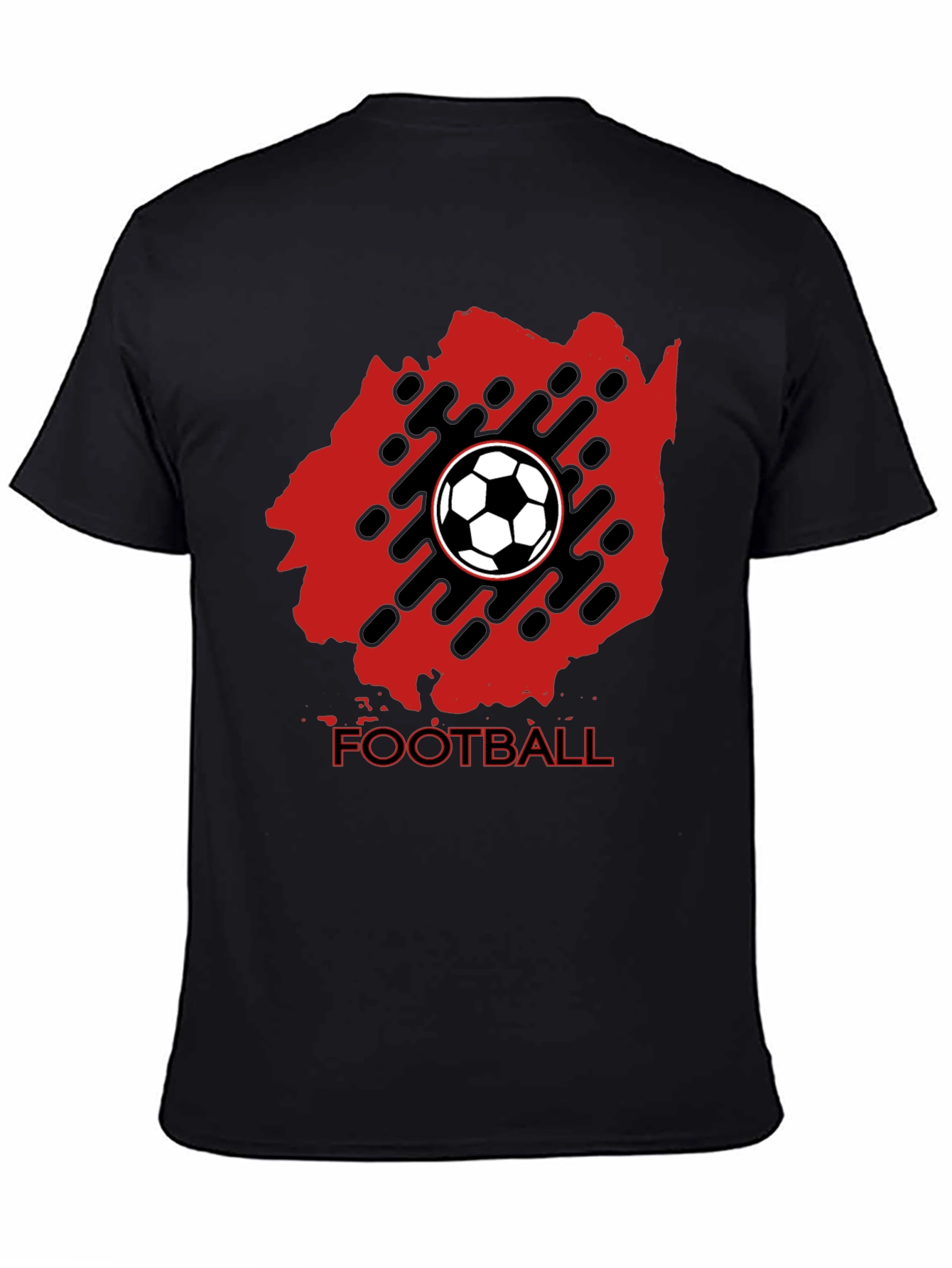 Mens Black Football Graphic Tee