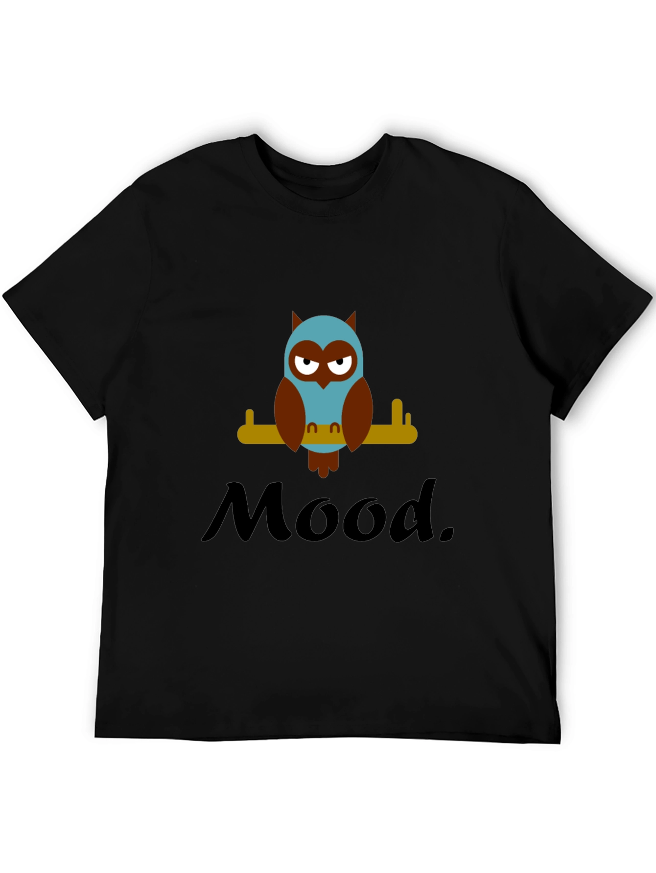 Mood Owl Graphic Tee - Unisex Black Cotton T-Shirt