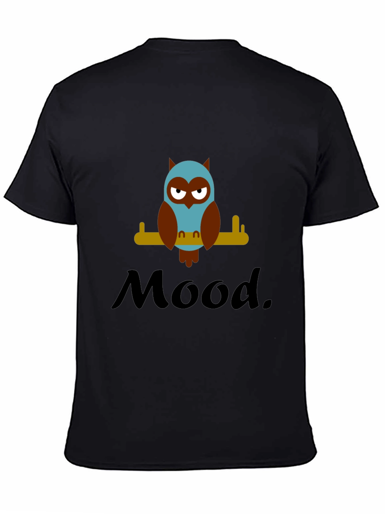 Mood Owl Graphic Tee - Unisex Black Cotton T-Shirt