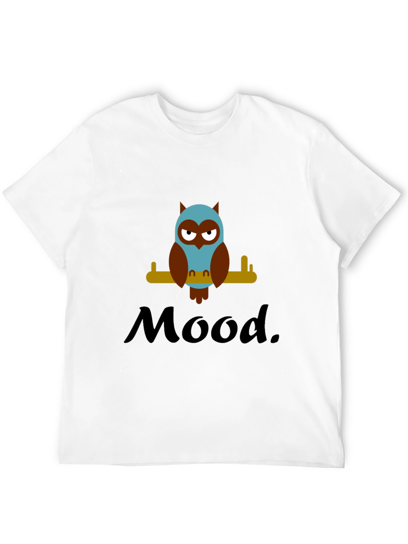 Mood Owl Graphic Tee - Unisex Black Cotton T-Shirt