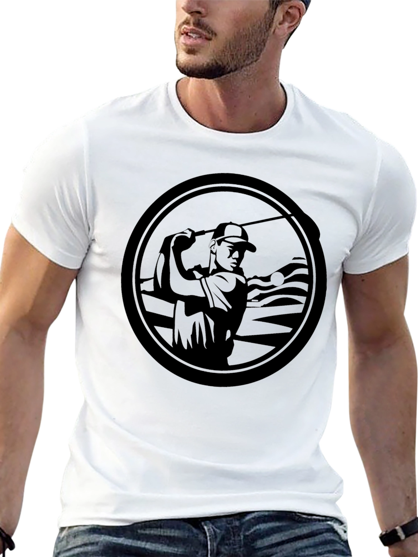 Golf Swing Graphic Black T-Shirt