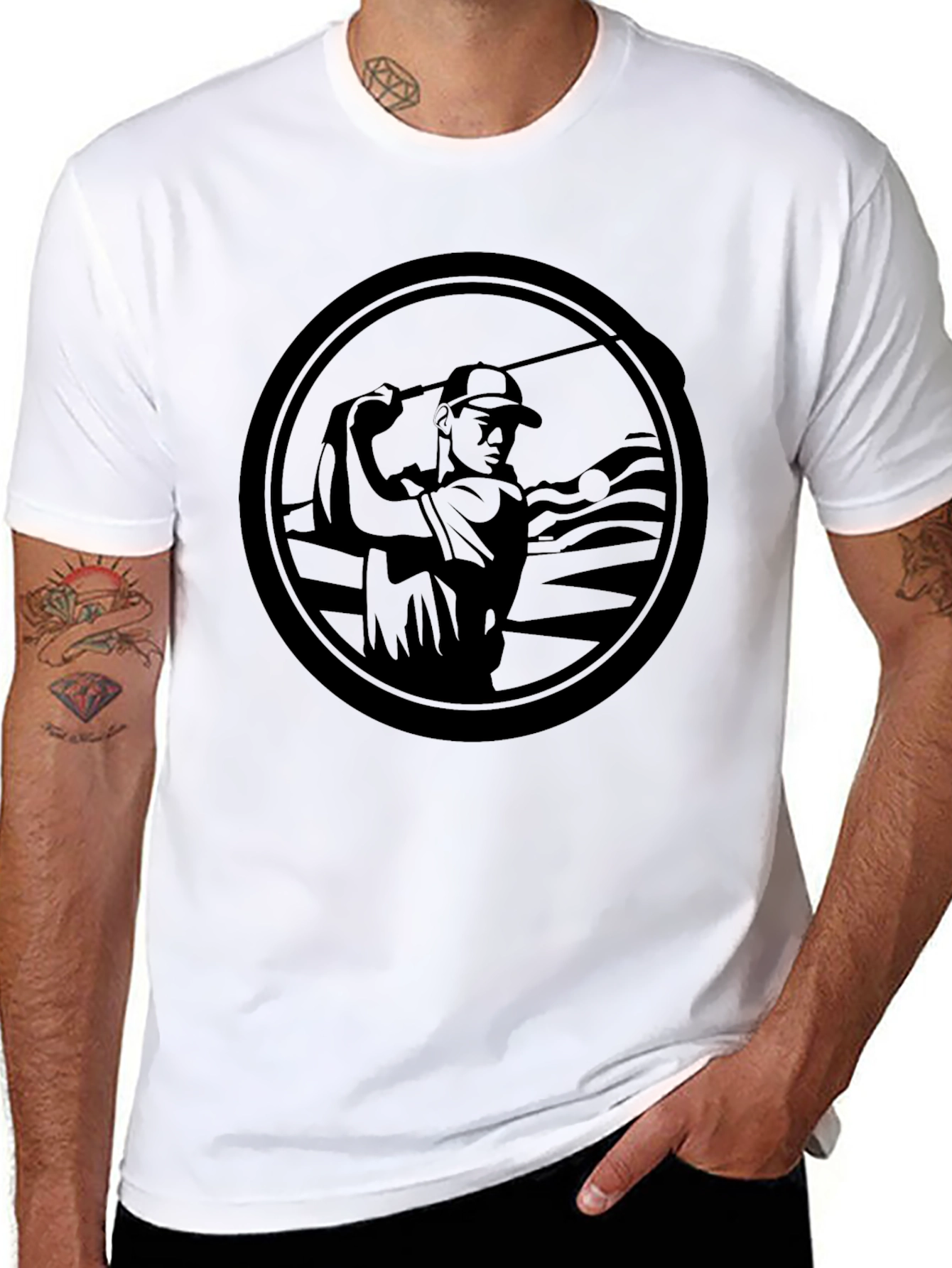 Golf Swing Graphic Black T-Shirt