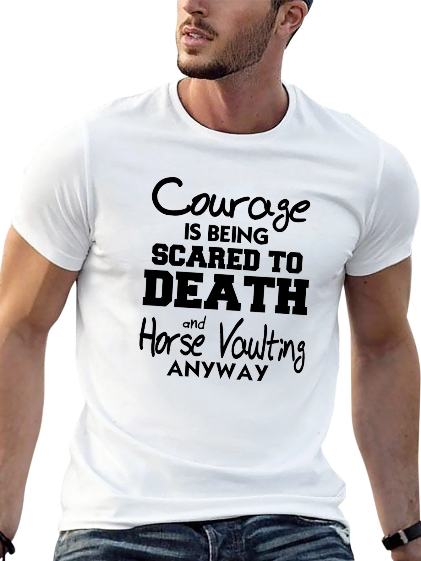 Courage Horse Vaulting T-Shirt - Bold Graphic Tee