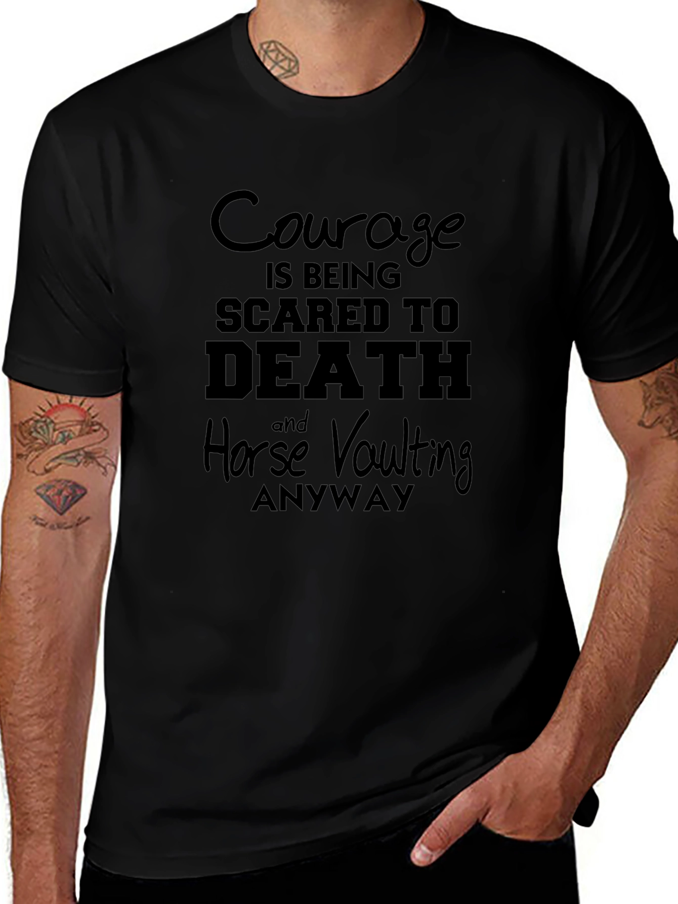 Courage Horse Vaulting T-Shirt - Bold Graphic Tee